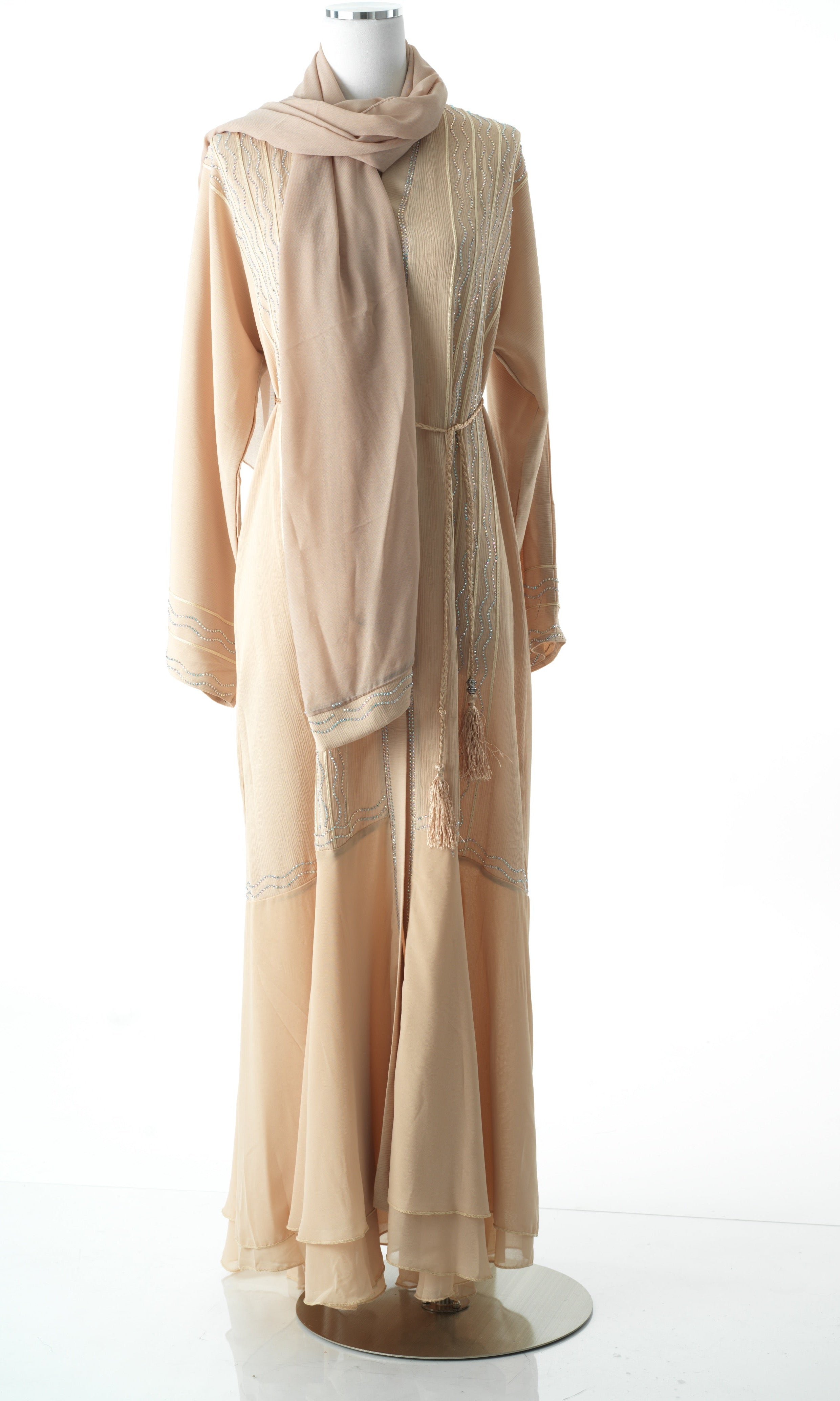 Copy of Maze crystal tiered abaya Kabayare