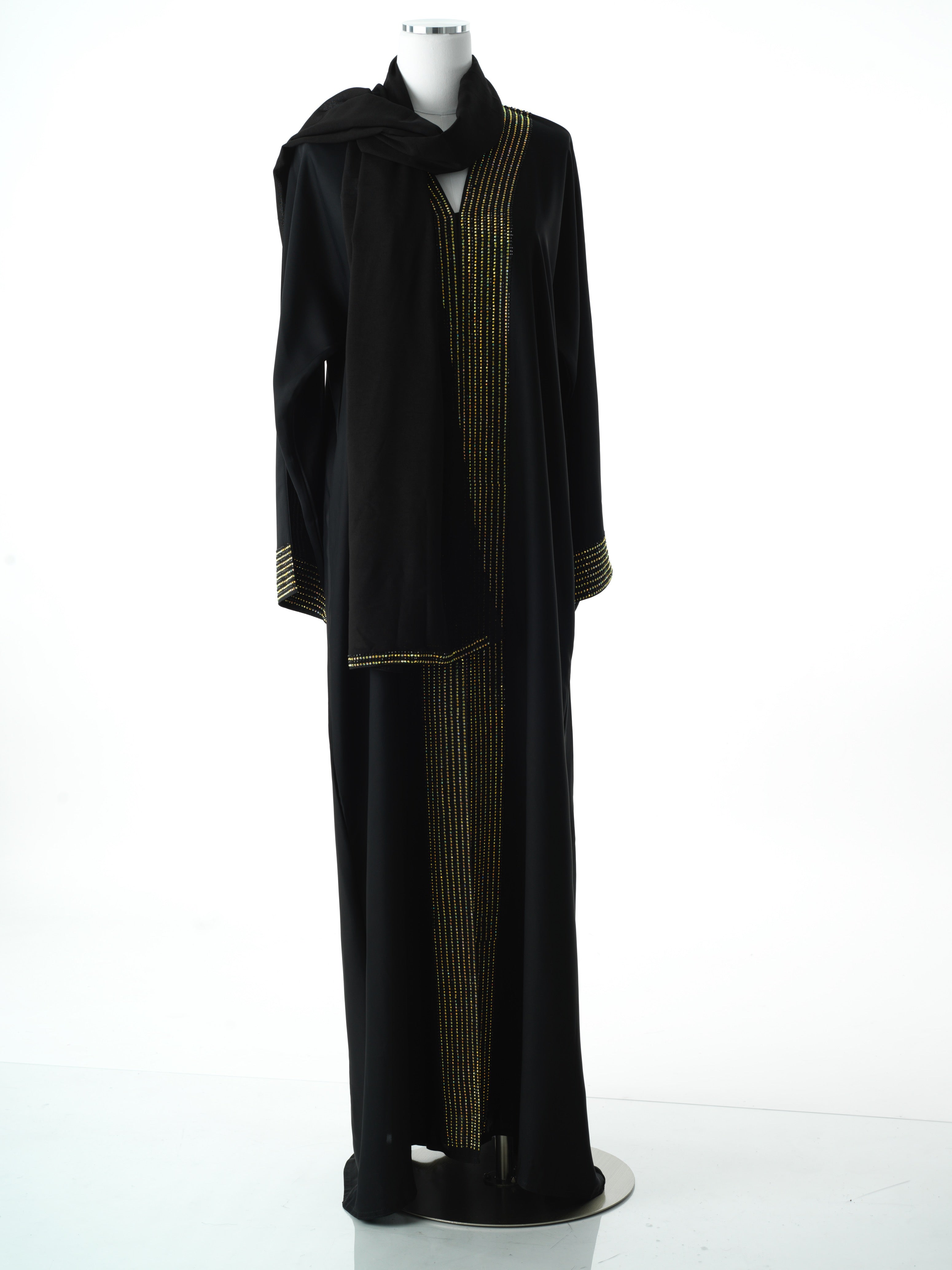 Copy of Navy tiered chiffon abaya Kabayare