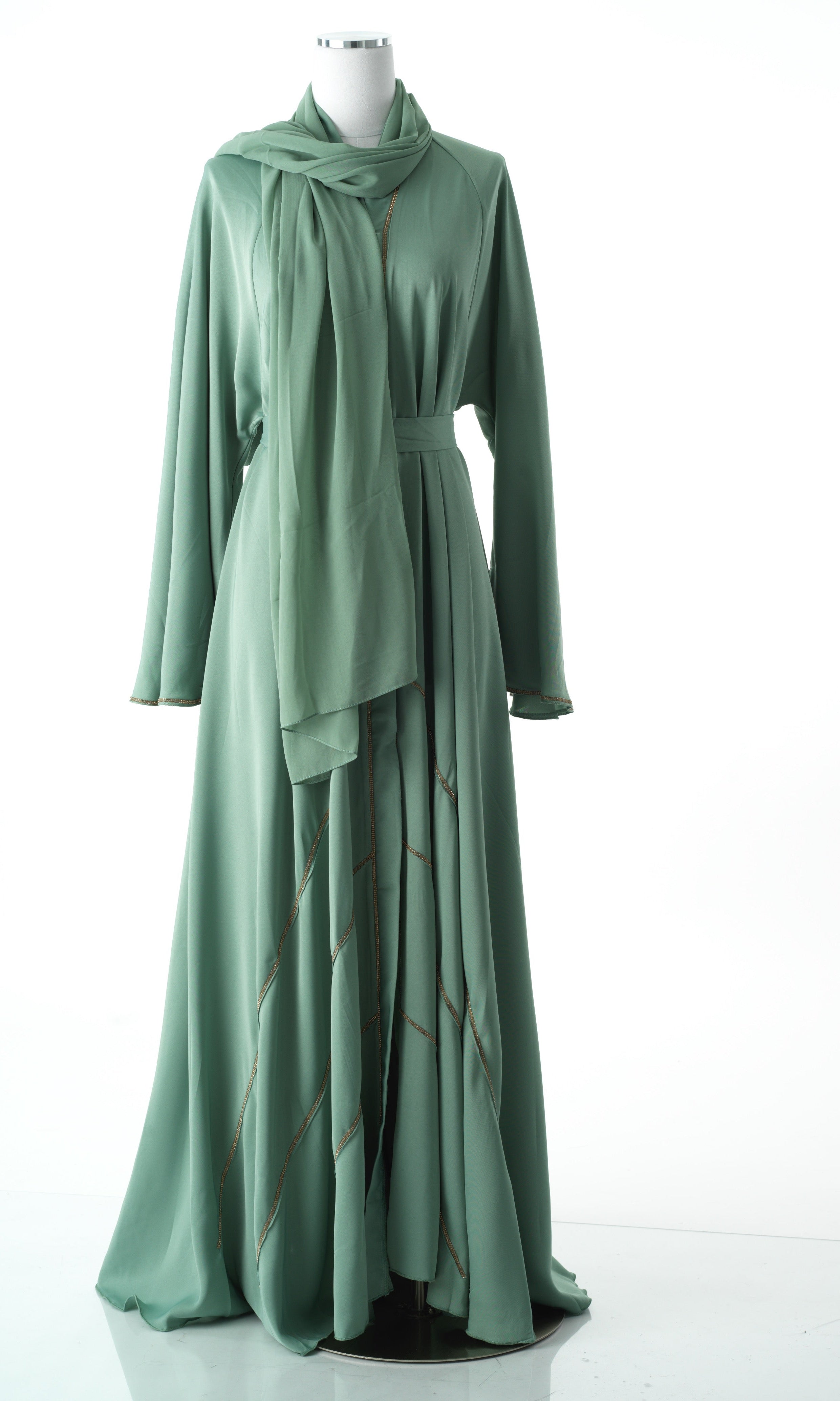 Copy of Navy tiered chiffon abaya Kabayare