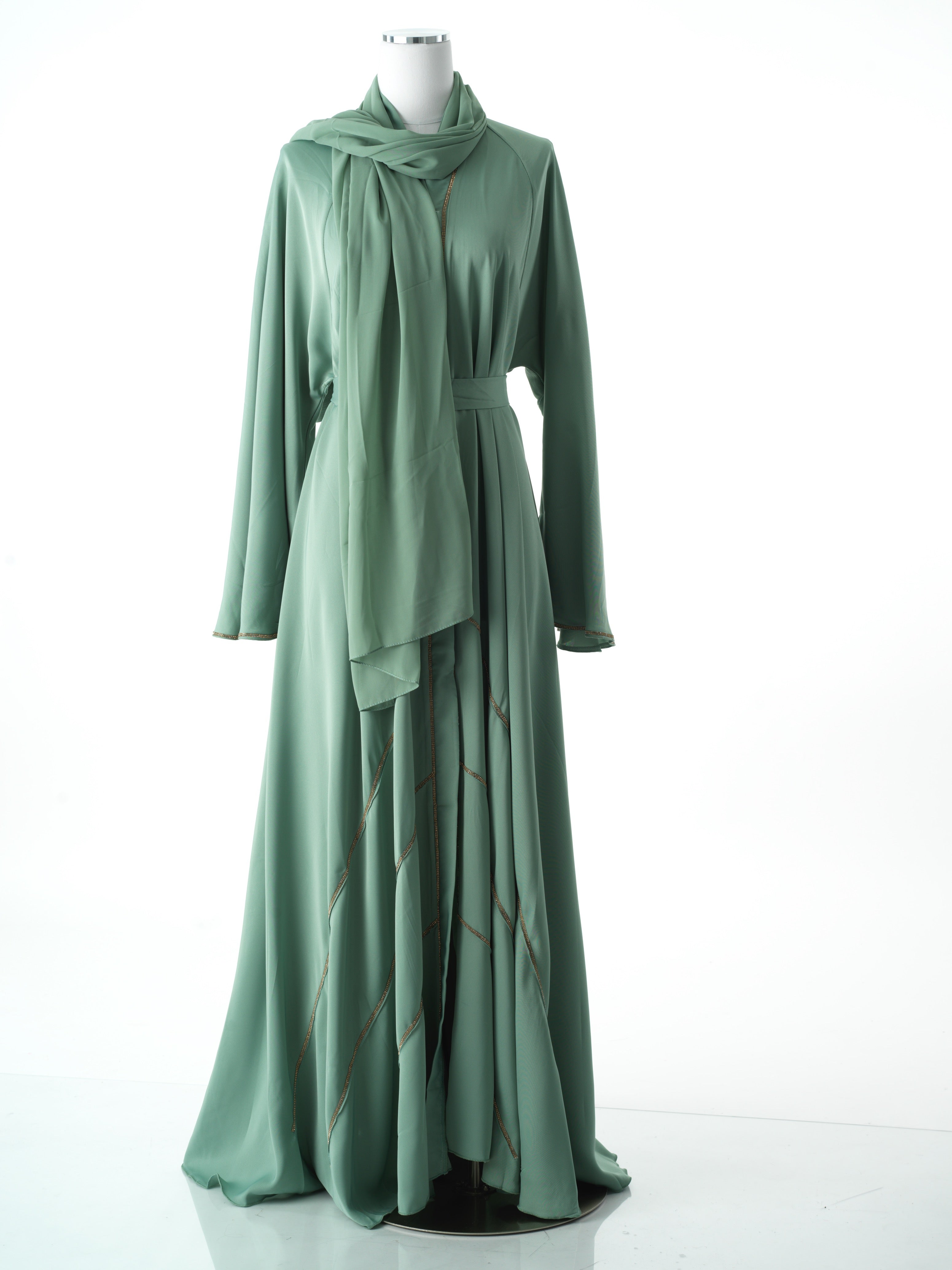 Copy of Navy tiered chiffon abaya Kabayare