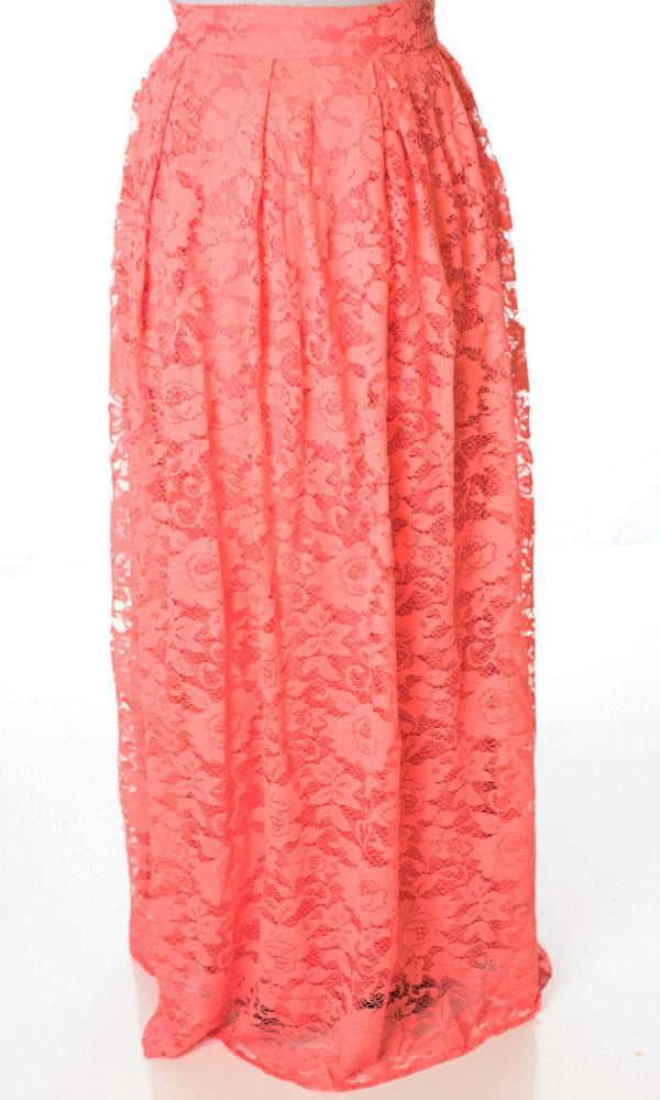 Coral Lace floral skirt Kabayare