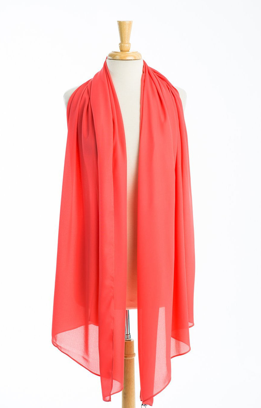 Coral Signature chiffon Hijab Kabayare