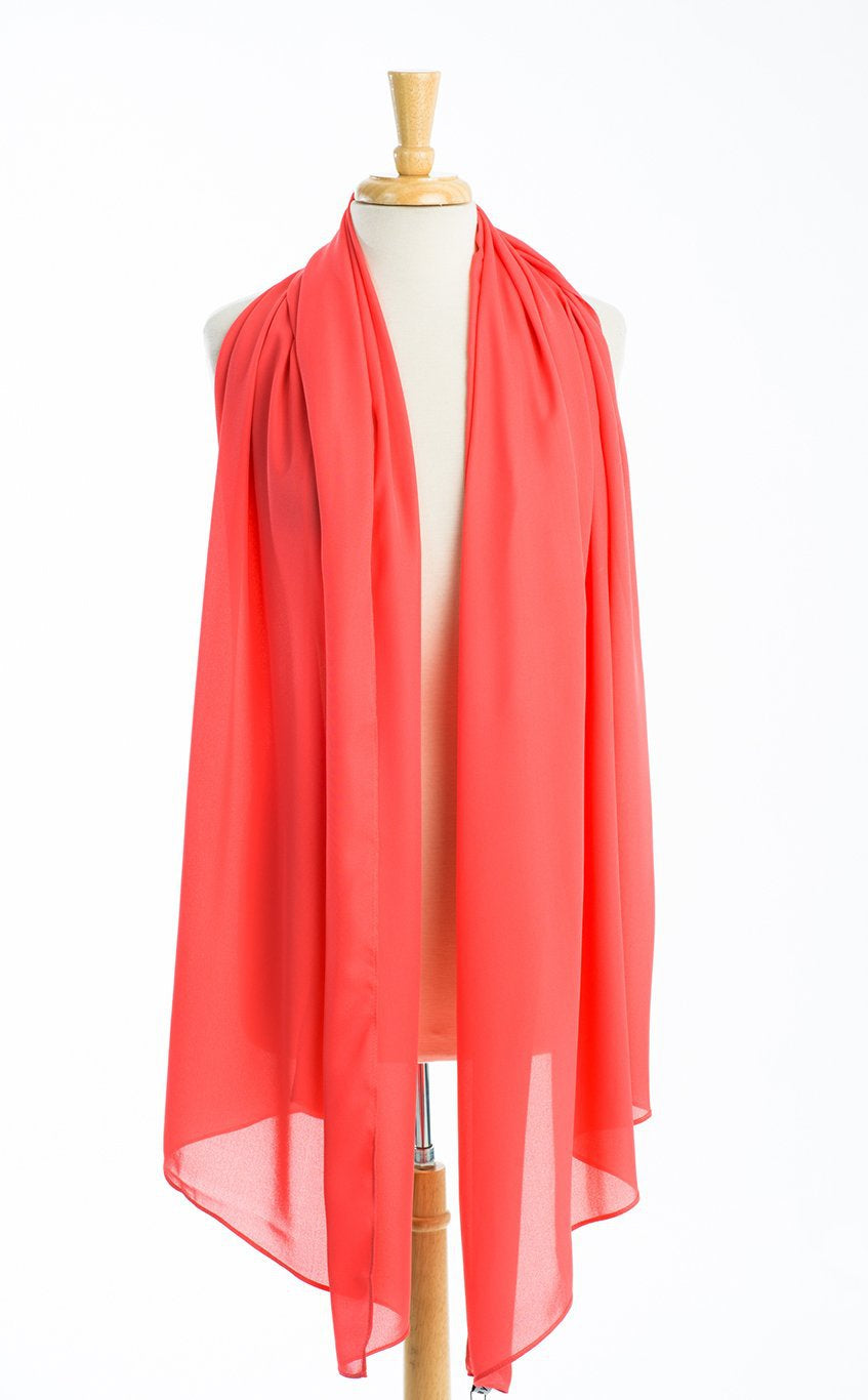 Coral Signature chiffon Hijab Kabayare