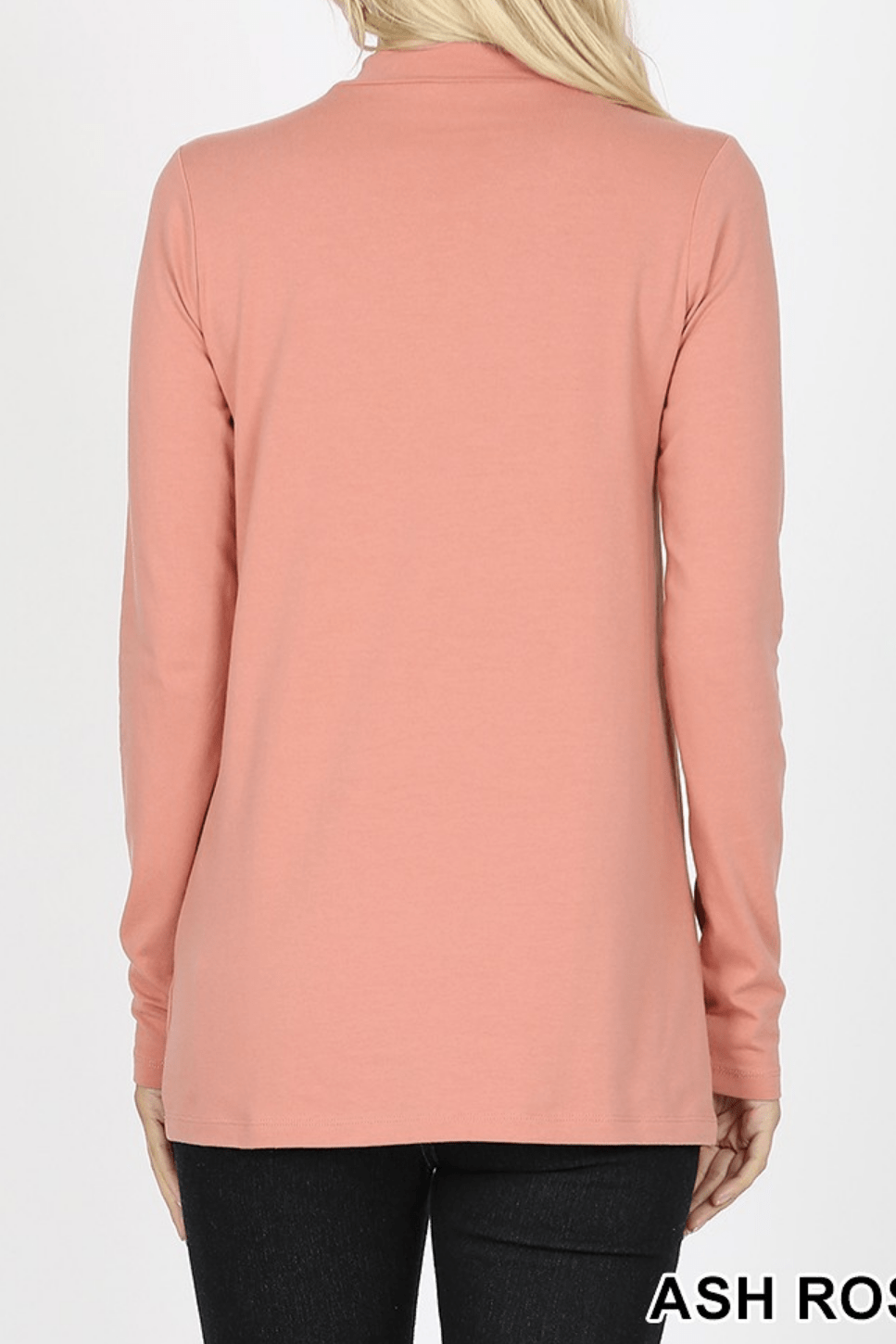 COTTON LONG SLEEVE MOCK NECK TOP Kabayare