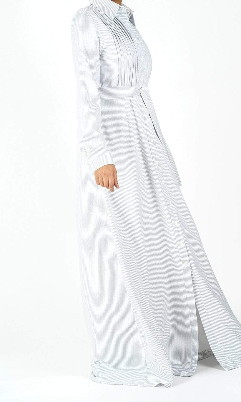 cotton striped button maxi dress Kabayare