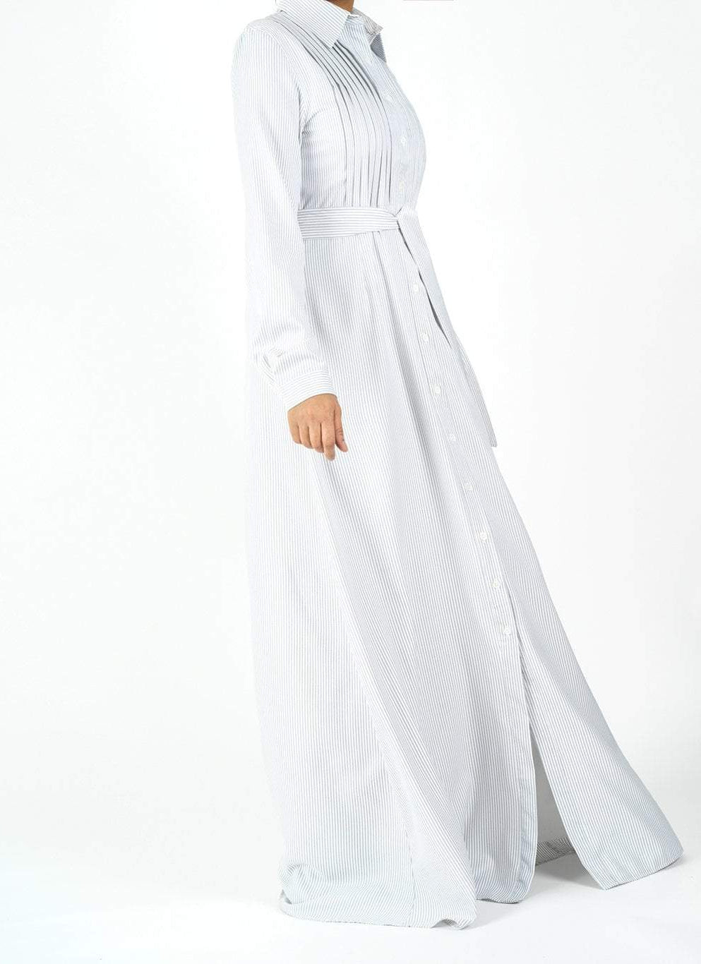 cotton striped button maxi dress Kabayare