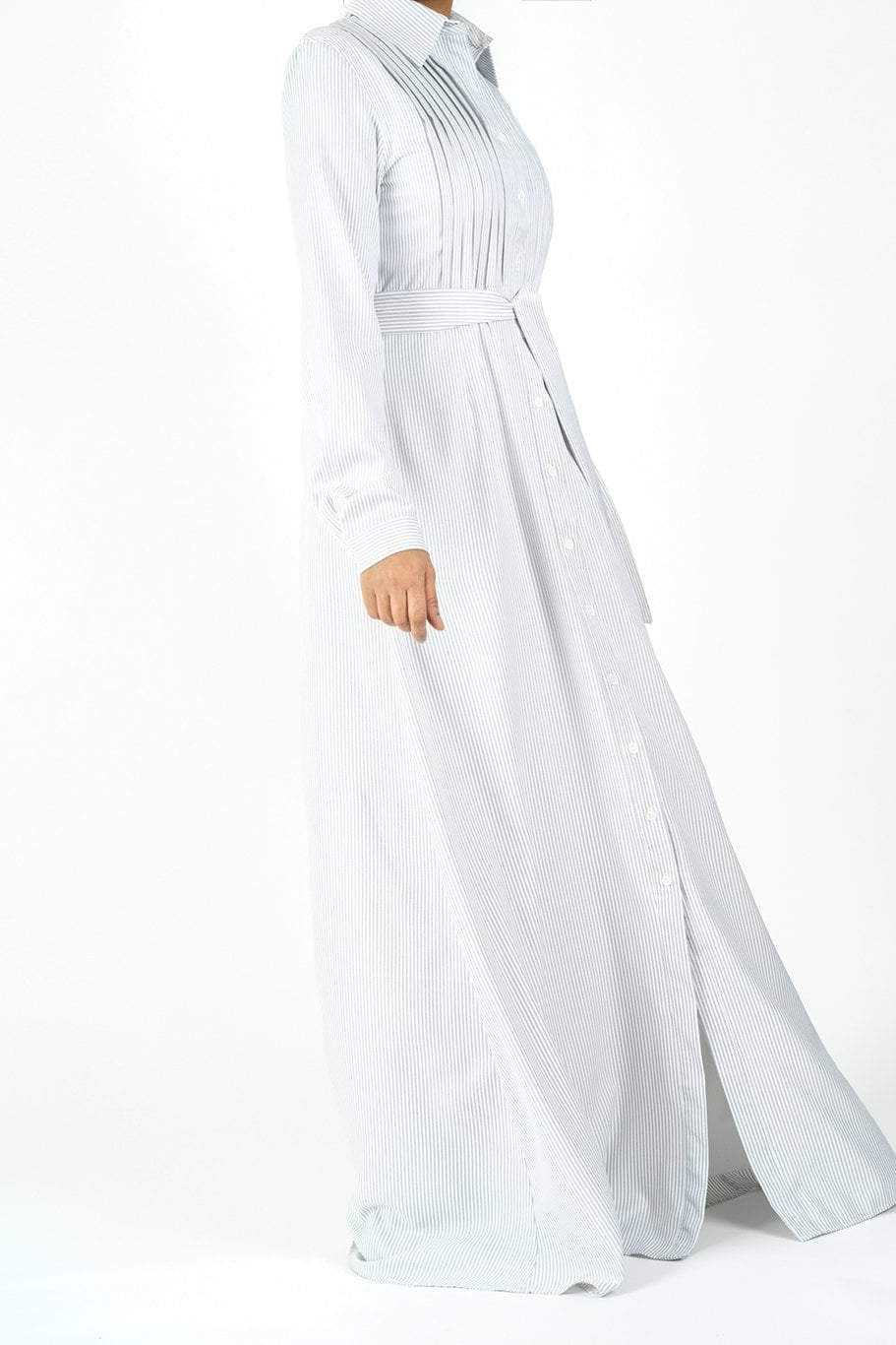 cotton striped button maxi dress Kabayare