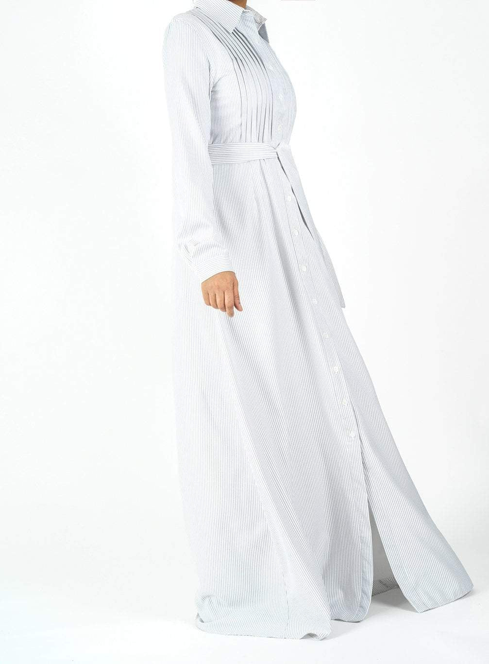 cotton striped button maxi dress Kabayare