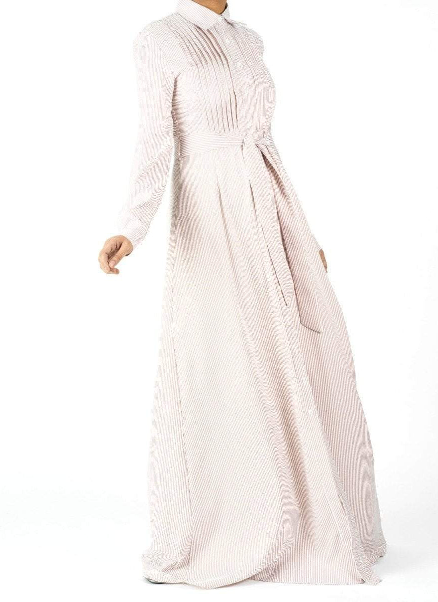 cotton striped button maxi dress Kabayare