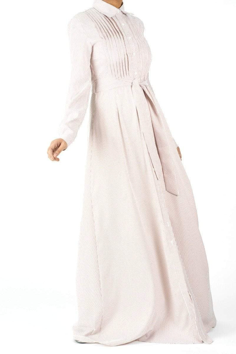 cotton striped button maxi dress Kabayare