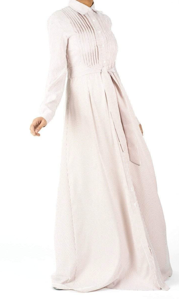 cotton striped button maxi dress Kabayare