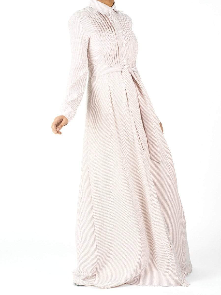 cotton striped button maxi dress Kabayare