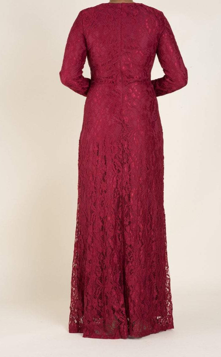 cranberry floral lace maxi dress Kabayare