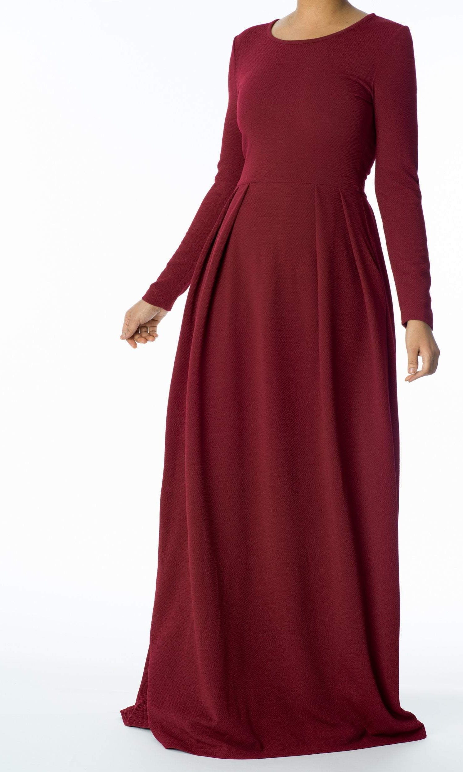 Cranberry Textured Classic Maxi Kabayare