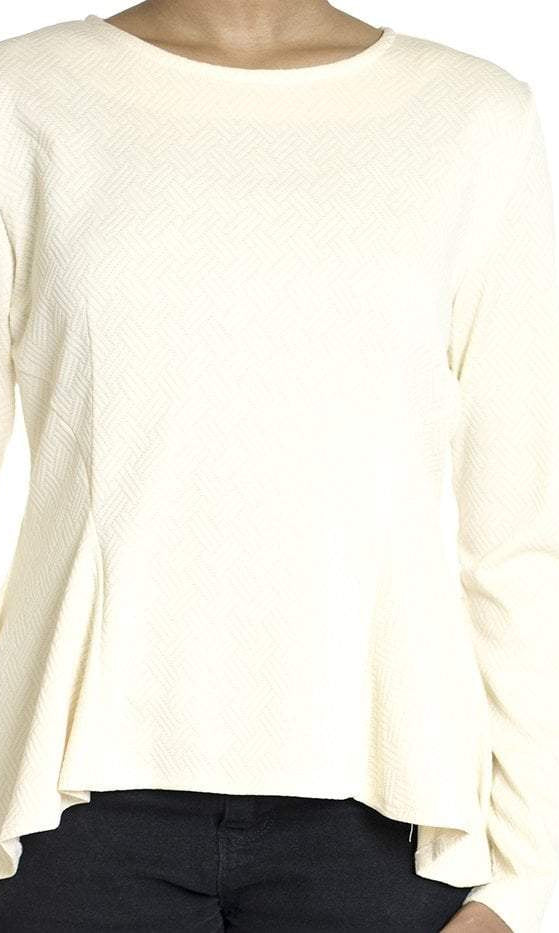 cream Hi-low Peplum Top Kabayare