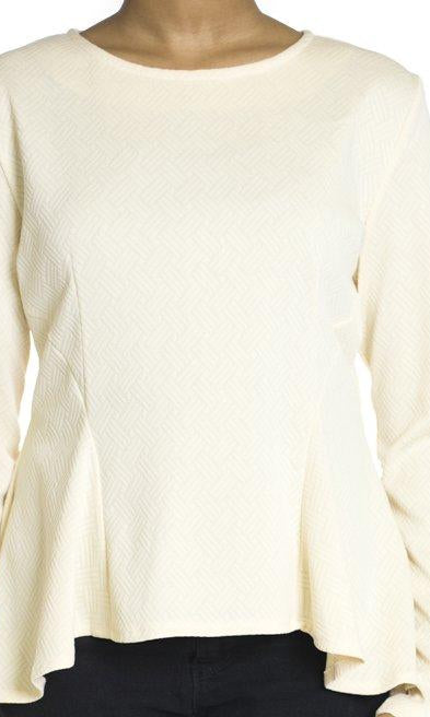 cream Hi-low Peplum Top Kabayare