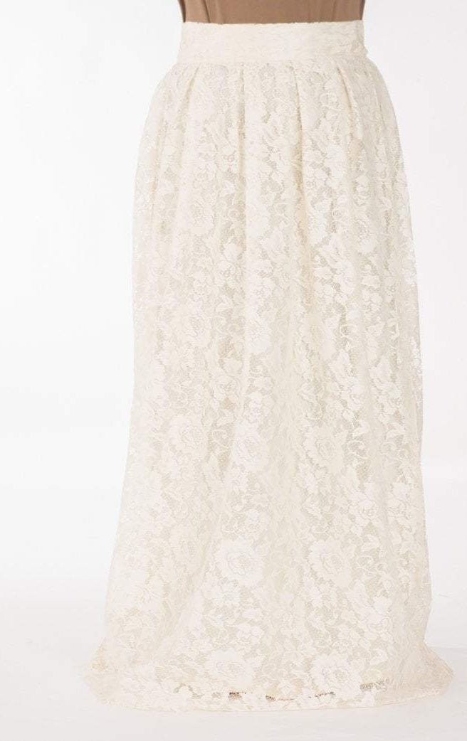 Cream Lace Floral Skirt Kabayare