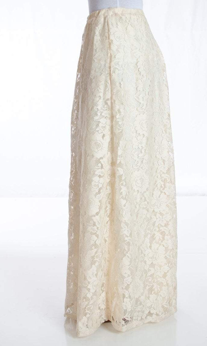 Creame Floral Lace Maxi Skirt Kabayare