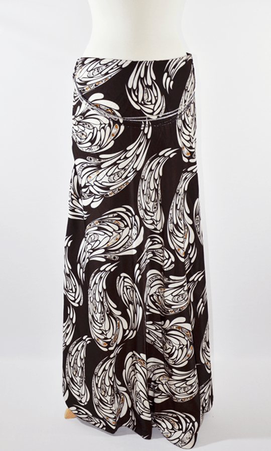 Dark Brown Feather Prints skirt Kabayare