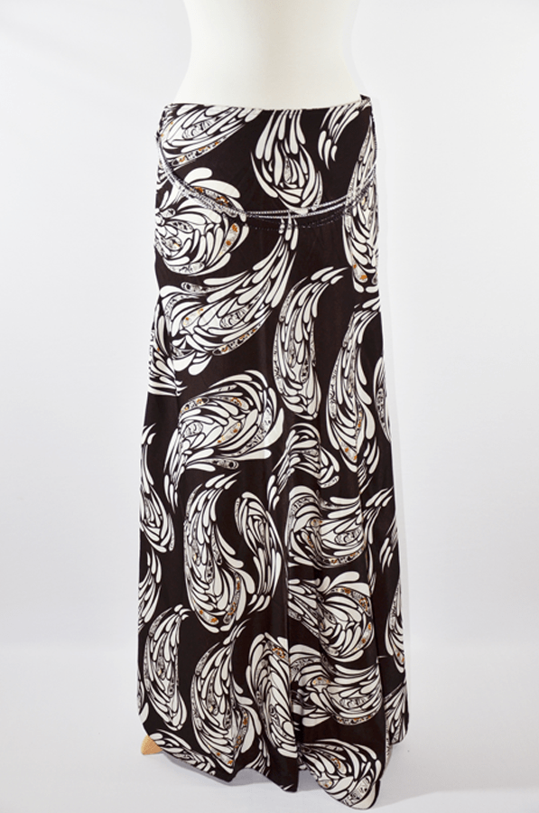 Dark Brown Feather Prints skirt Kabayare