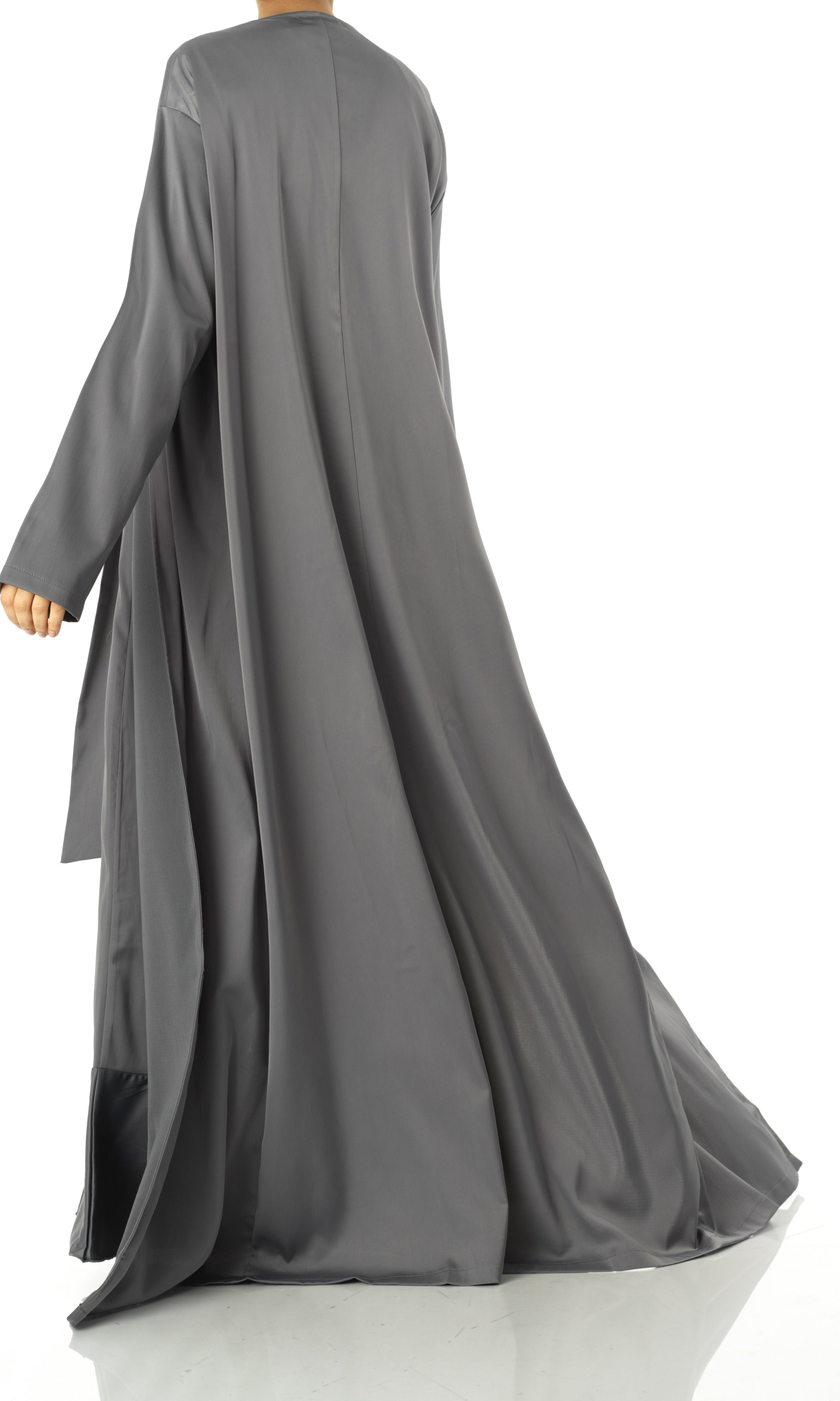 Dark Gray Princess Jasmine satin kimono two-piece set Kabayare