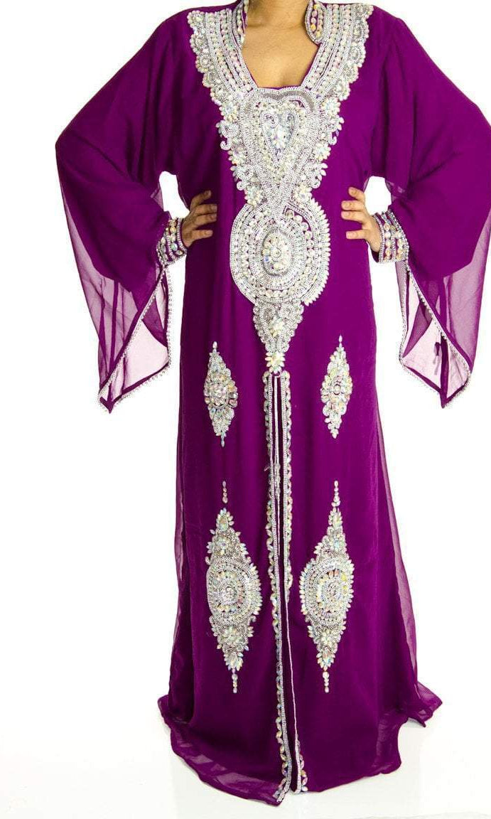 Dark Magenta Khaleeji Dress Kabayare