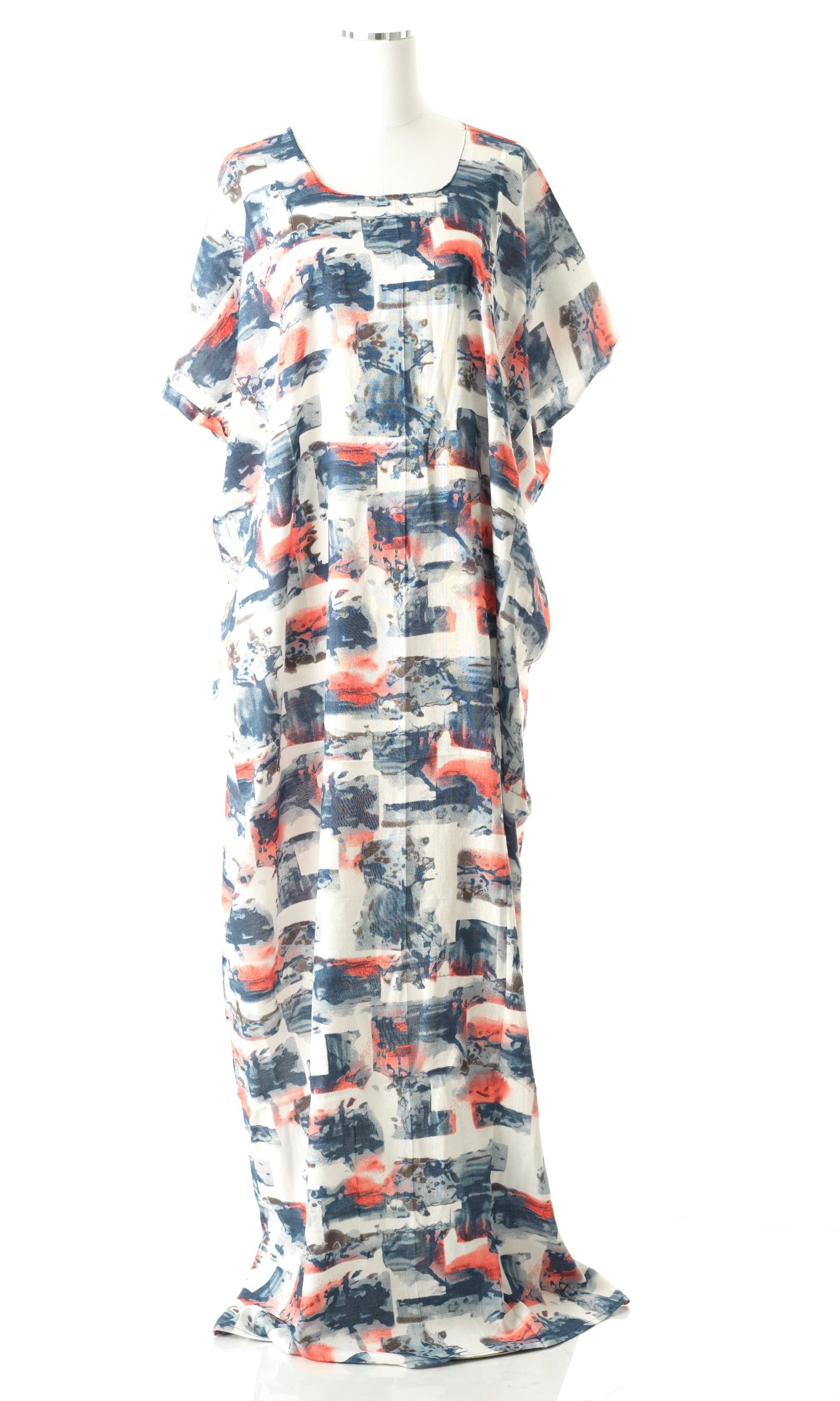 Denim blue Abstract art bati dress Kabayare