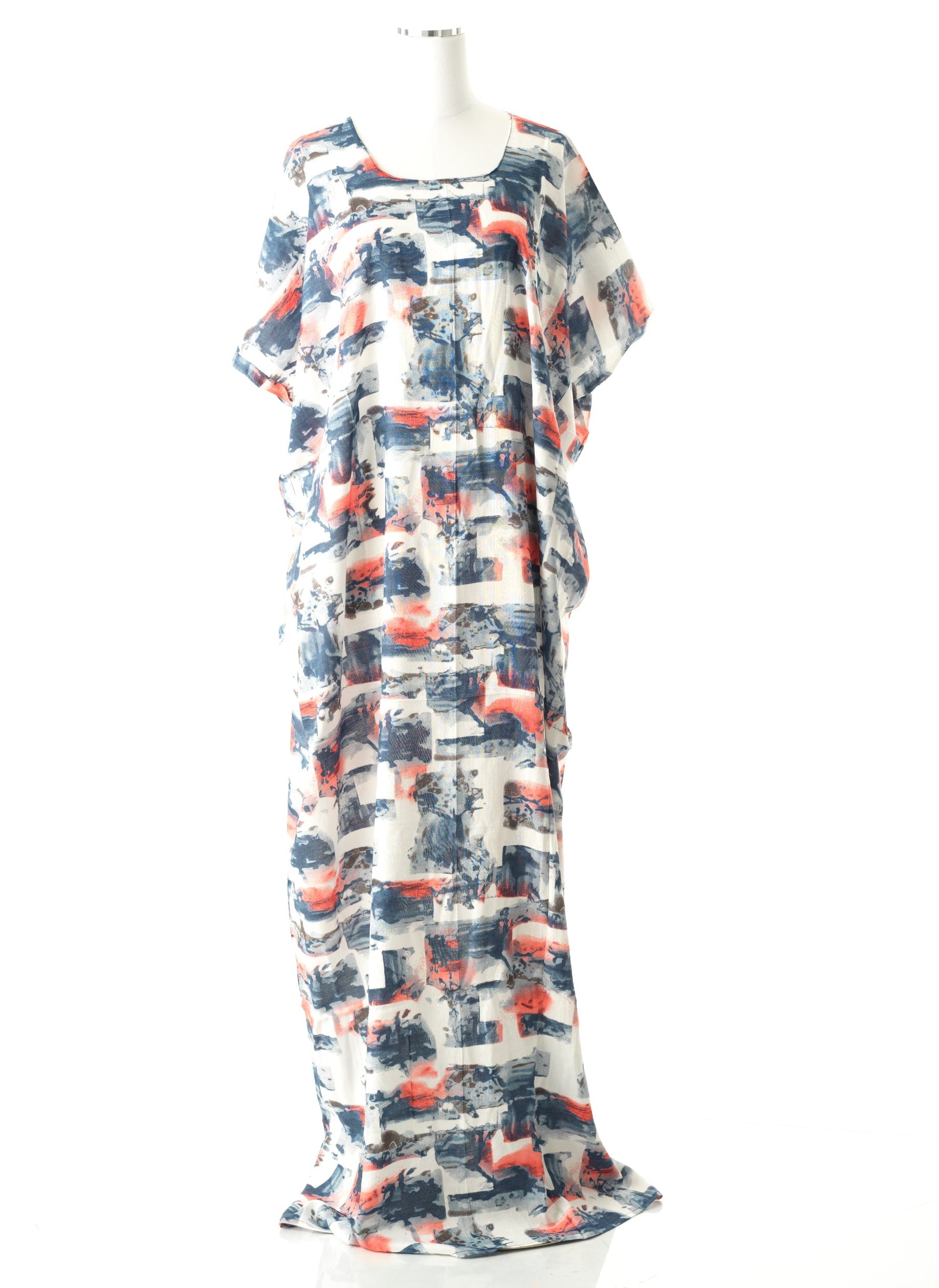 Denim blue Abstract art bati dress Kabayare