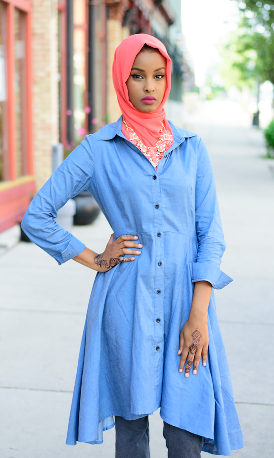 Denim Hi-low Tunic Kabayare