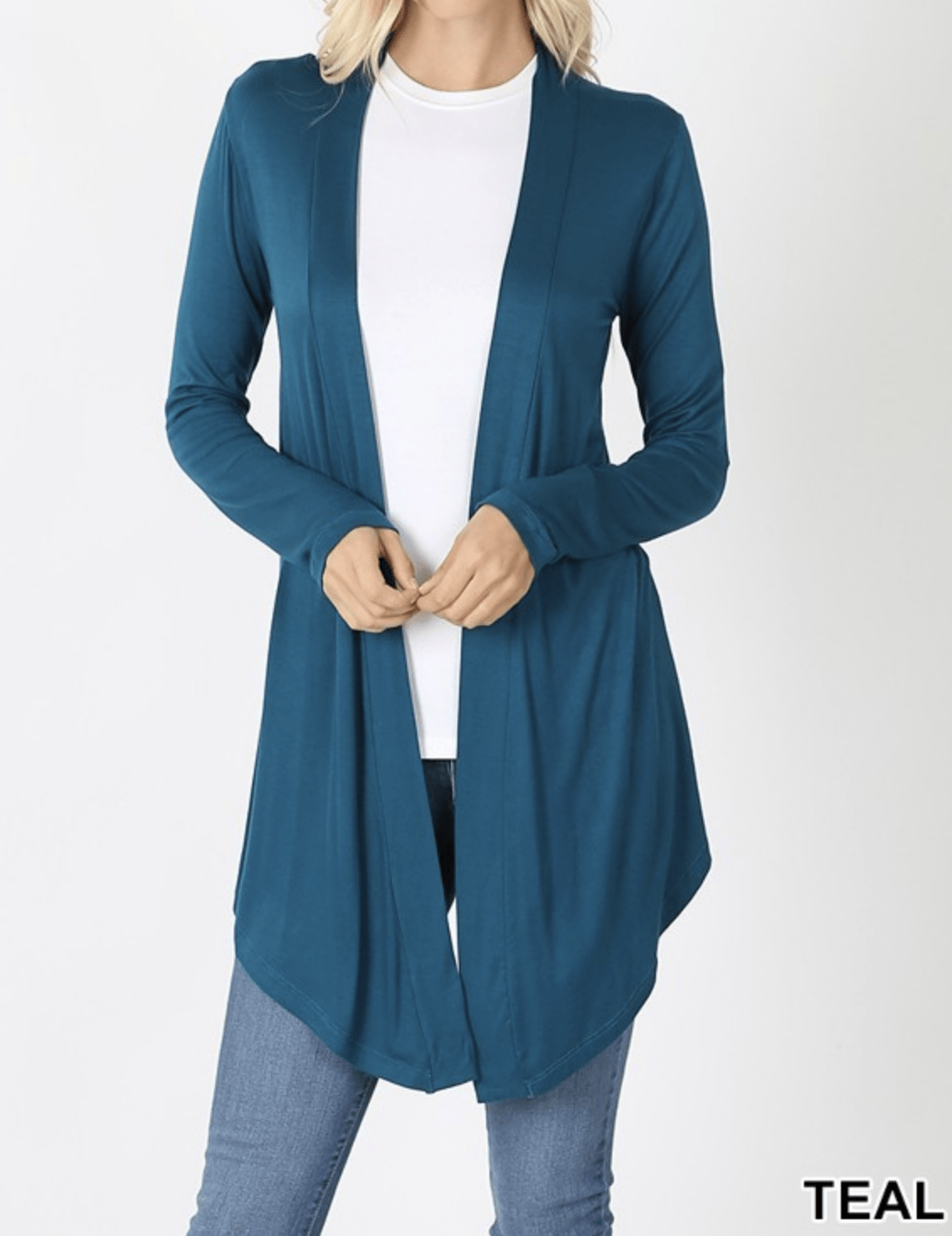 DRAPEY OPEN-FRONT LONG SLEEVE CARDIGAN - Kabayare Fashion (5481602646165)