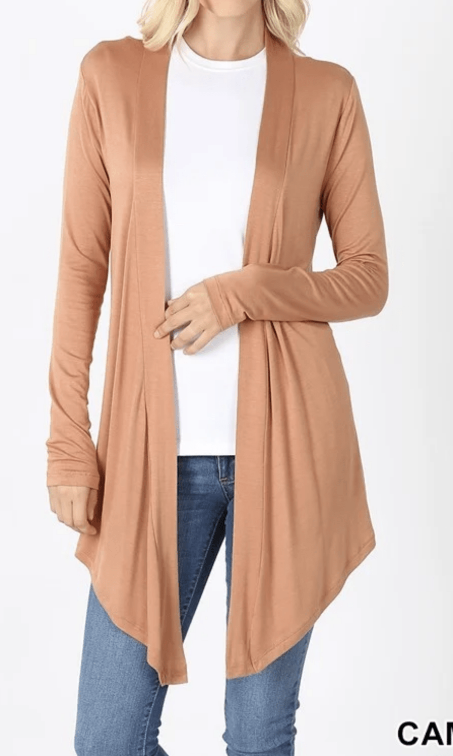 DRAPEY OPEN-FRONT LONG SLEEVE CARDIGAN - Kabayare Fashion (5481602646165)