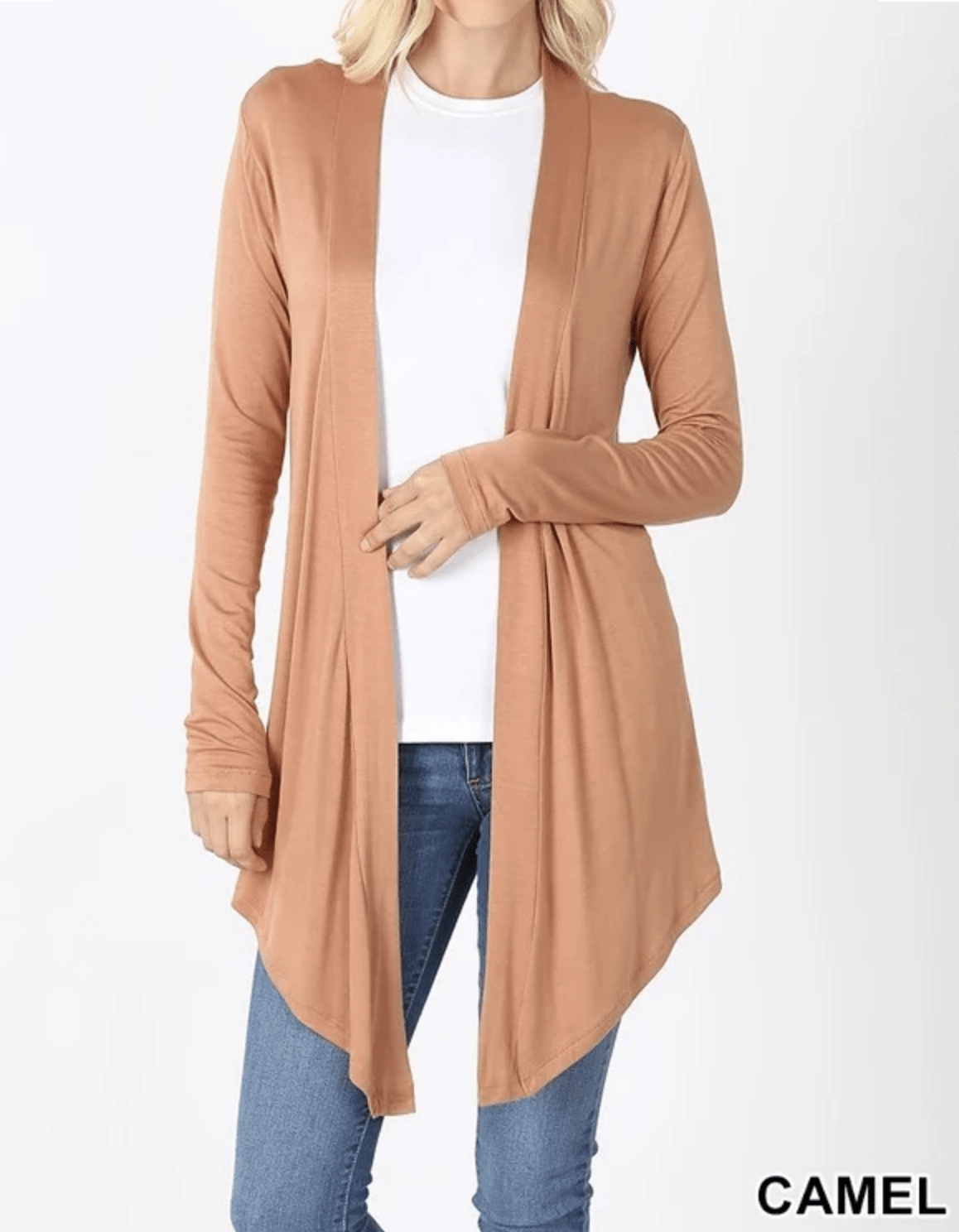 DRAPEY OPEN-FRONT LONG SLEEVE CARDIGAN - Kabayare Fashion (5481602646165)