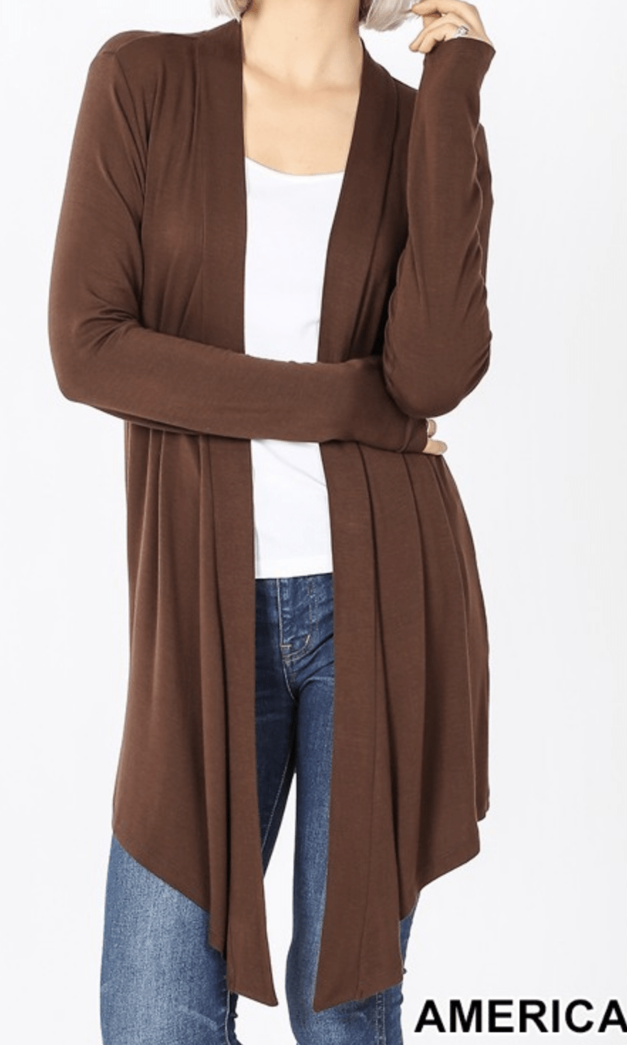 DRAPEY OPEN-FRONT LONG SLEEVE CARDIGAN - Kabayare Fashion (5481602646165)