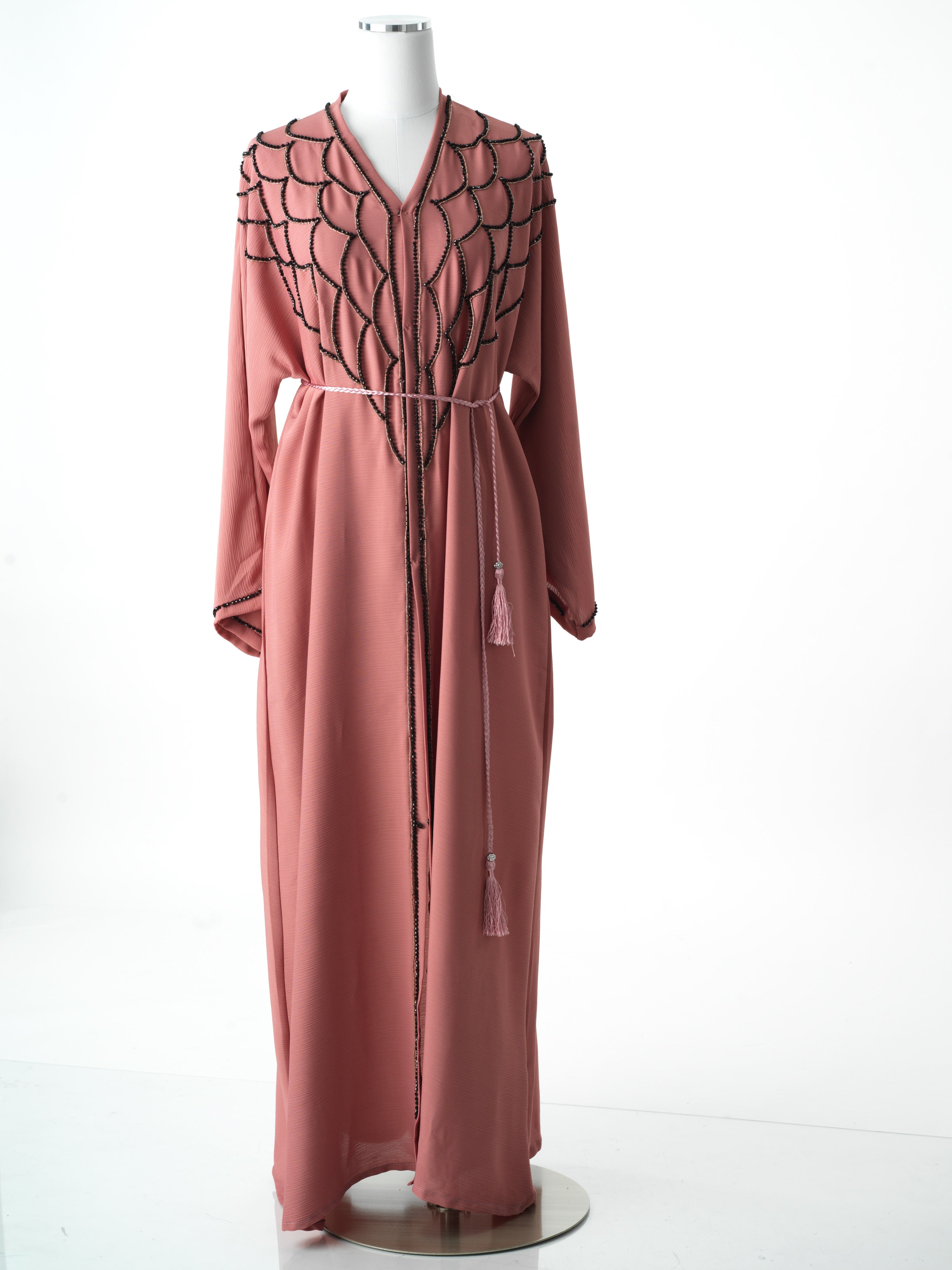 Dusty Pink Vibes linen abaya Kabayare