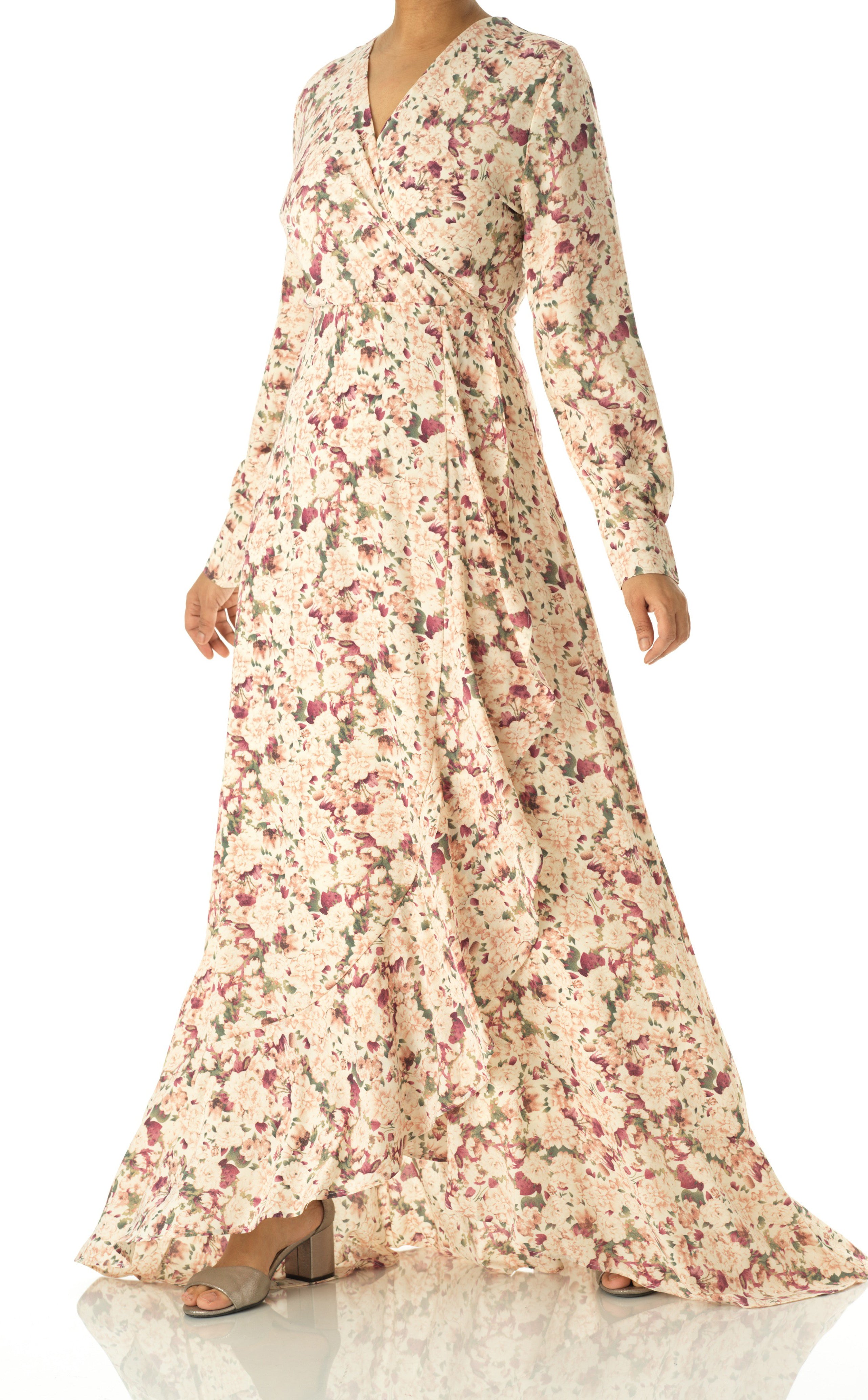 Dusty rose Bloom Floral Fit & Flare Dress Kabayare