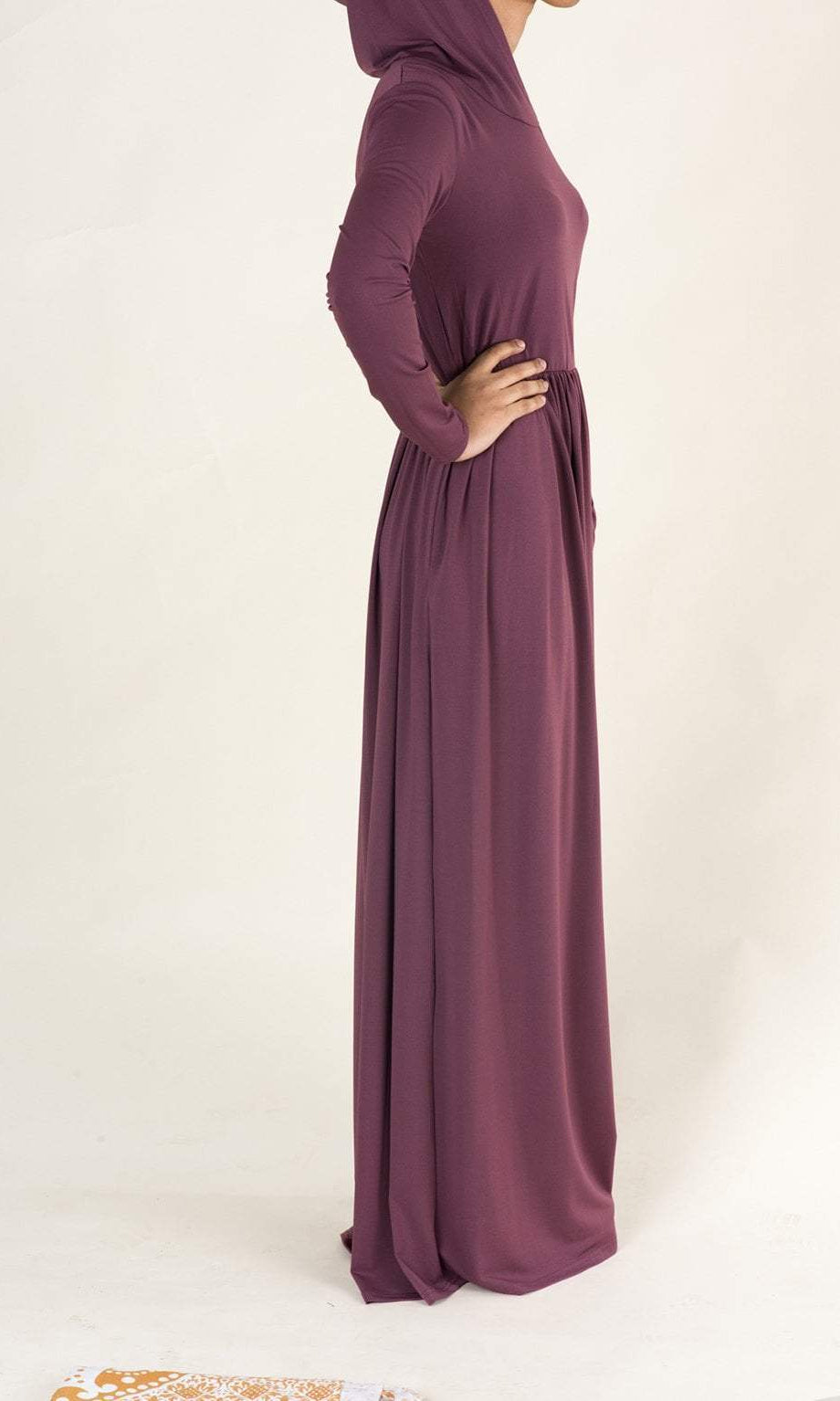 Dusty Rose Urban Hooded Maxi dress Kabayare