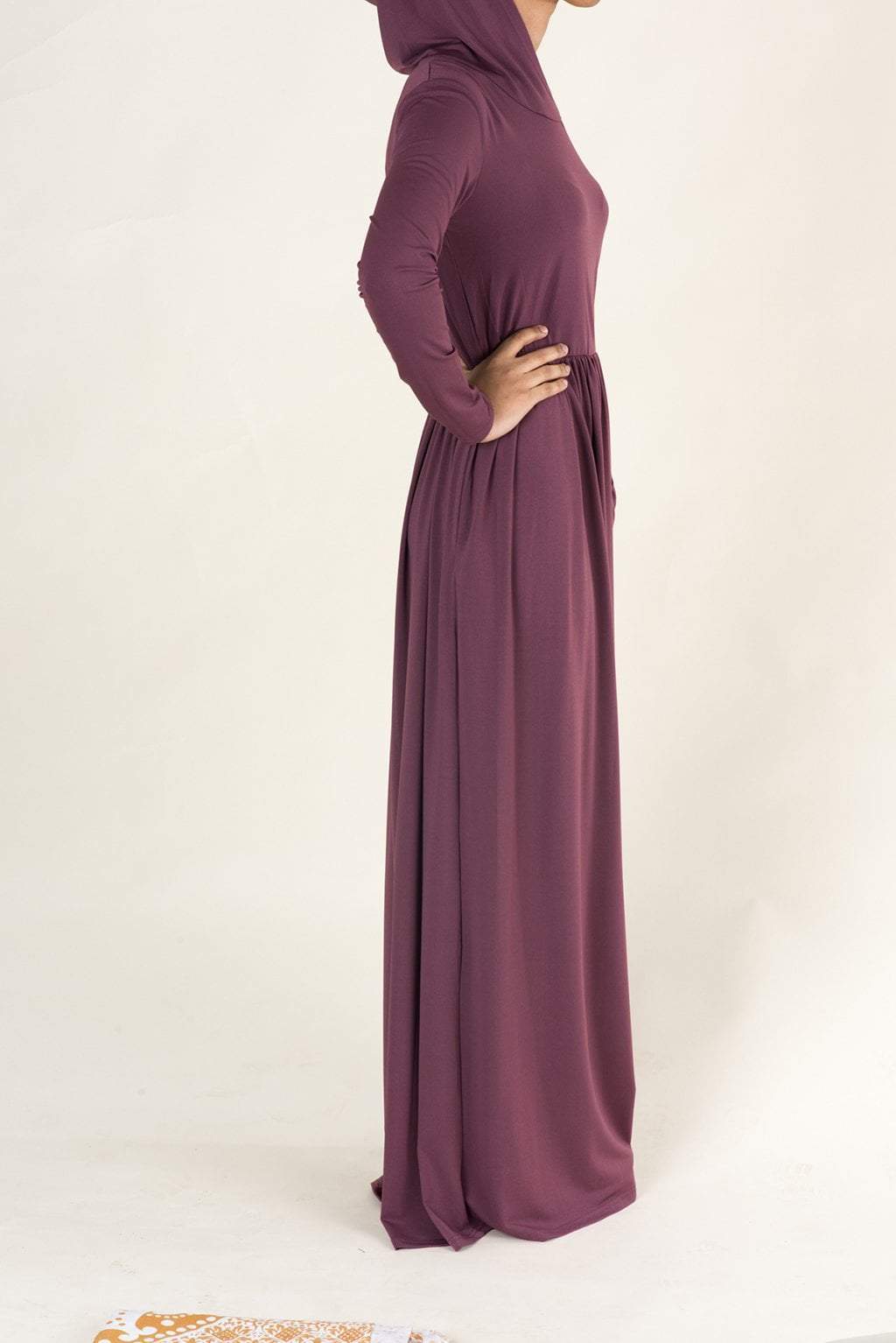 Dusty Rose Urban Hooded Maxi dress Kabayare