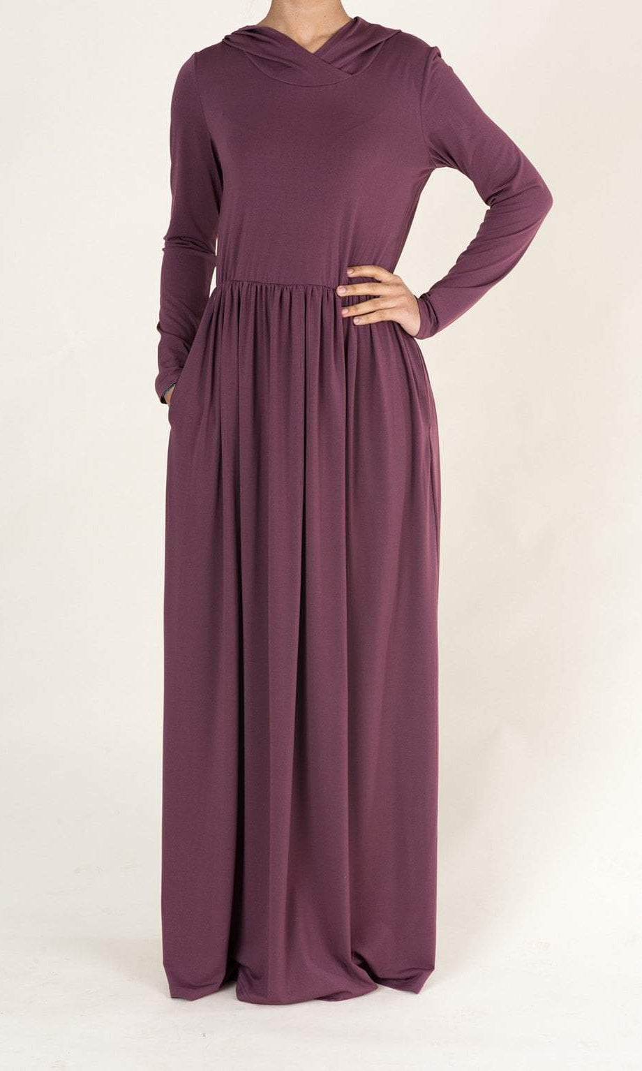 Dusty Rose Urban Hooded Maxi dress Kabayare