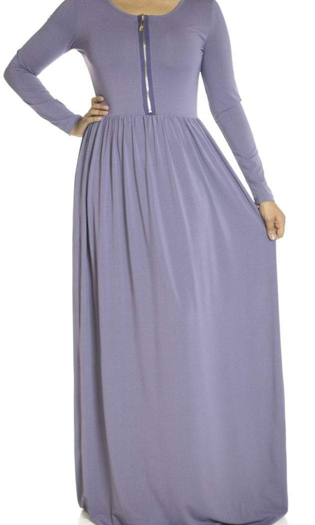 Dusty zipper front Maxi Dress Kabayare