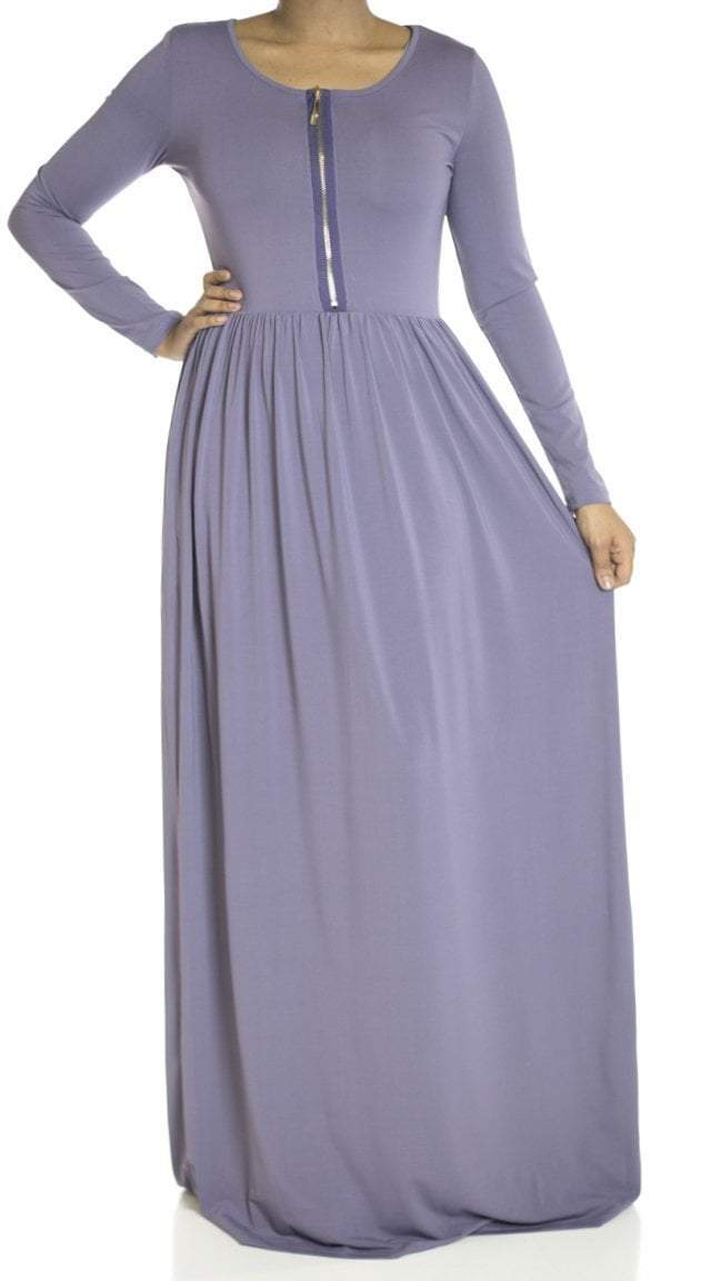 Dusty zipper front Maxi Dress Kabayare