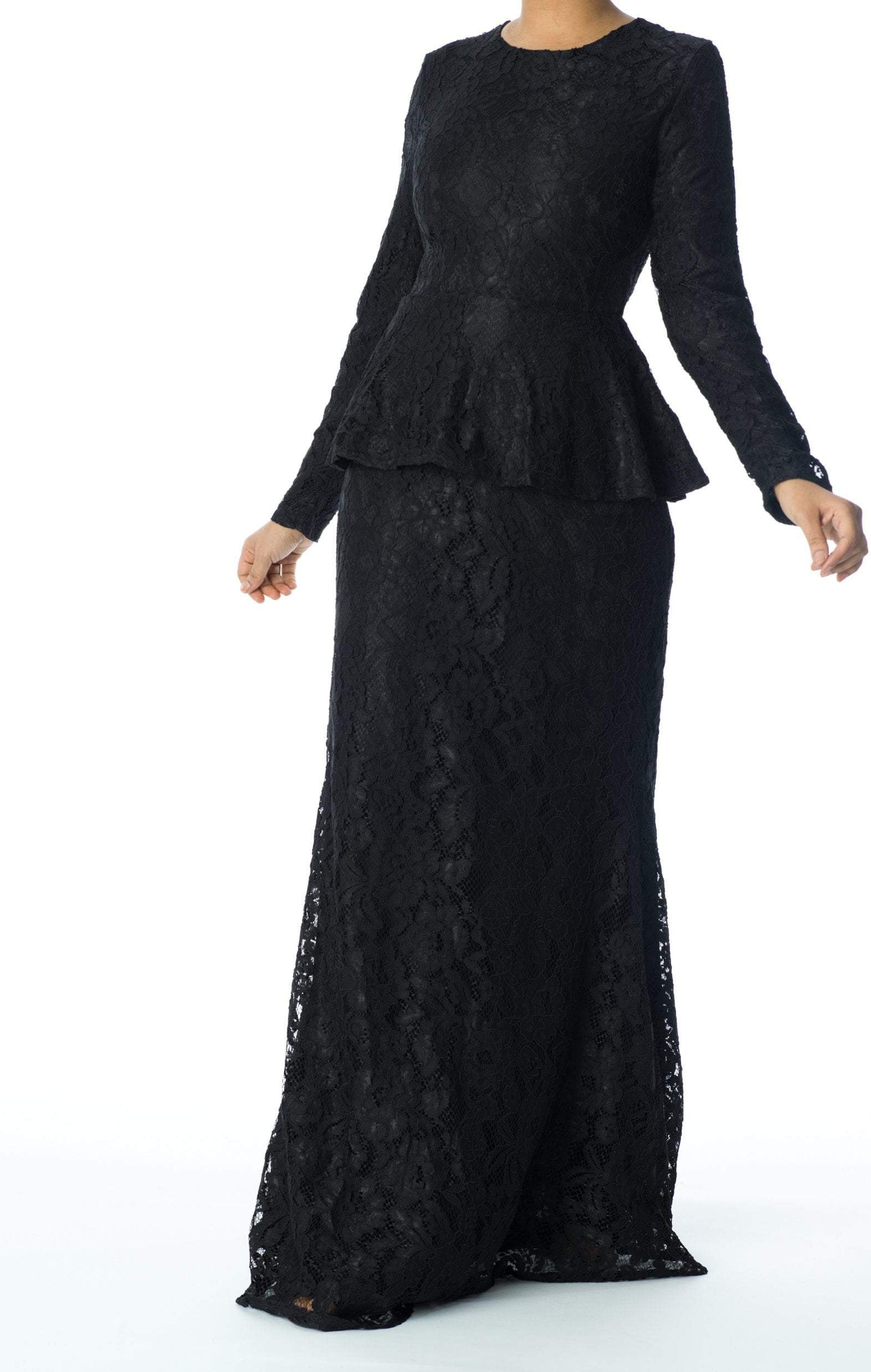 Elegant Lace peplum Dress Kabayare