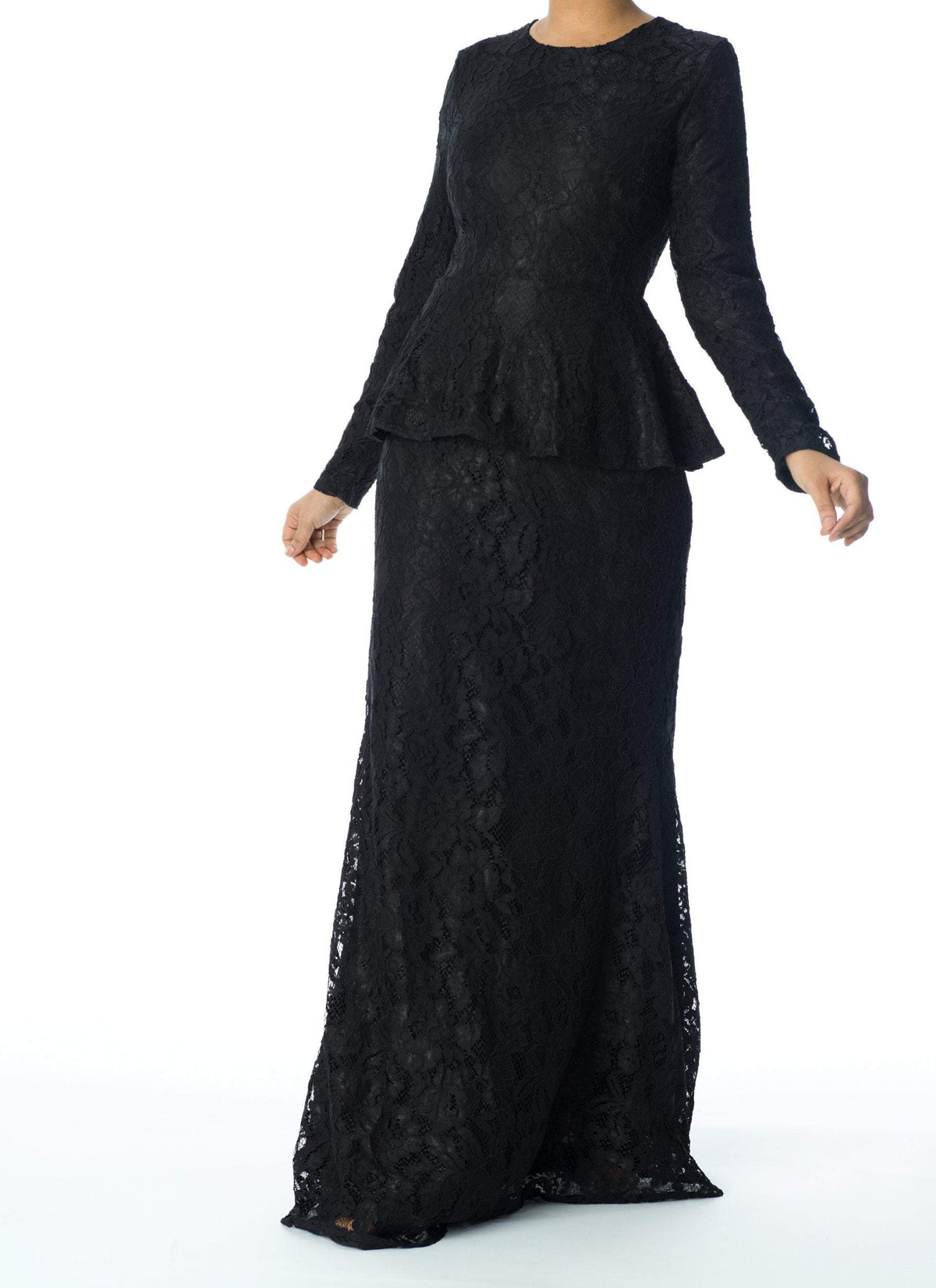 Elegant Lace peplum Dress Kabayare