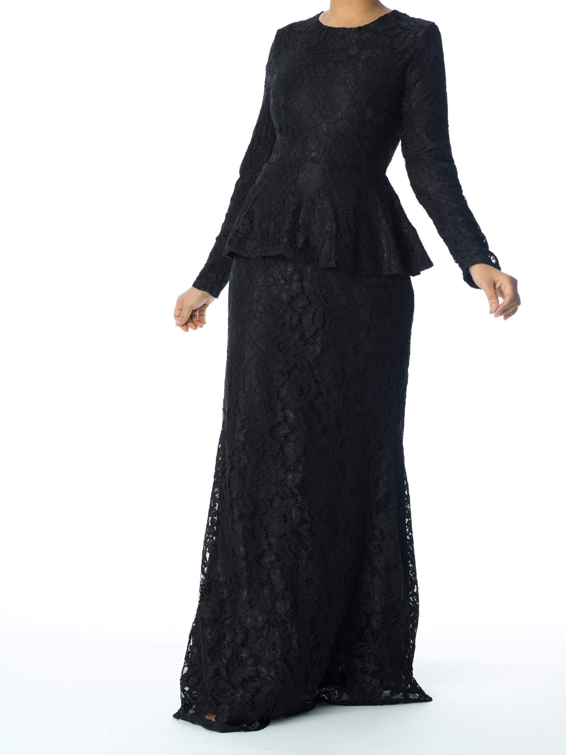 Elegant Lace peplum Dress Kabayare