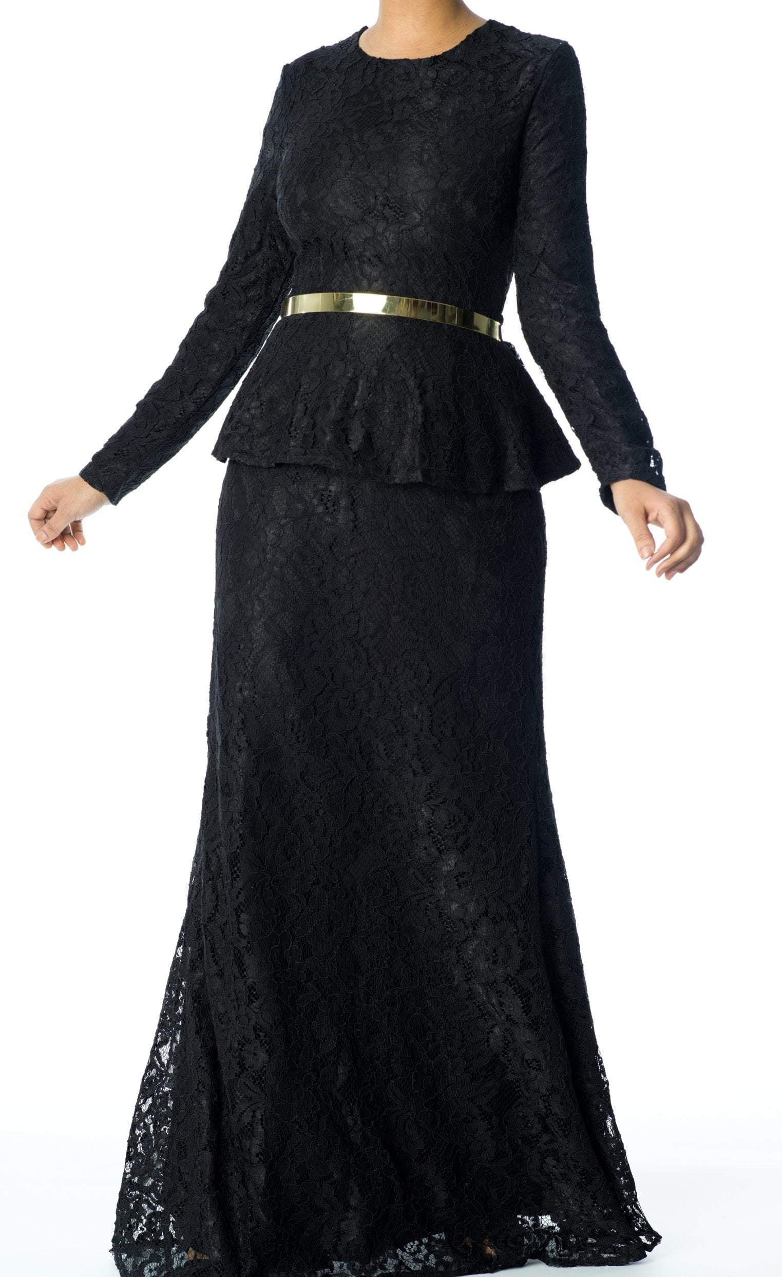 Elegant Lace peplum Dress Kabayare
