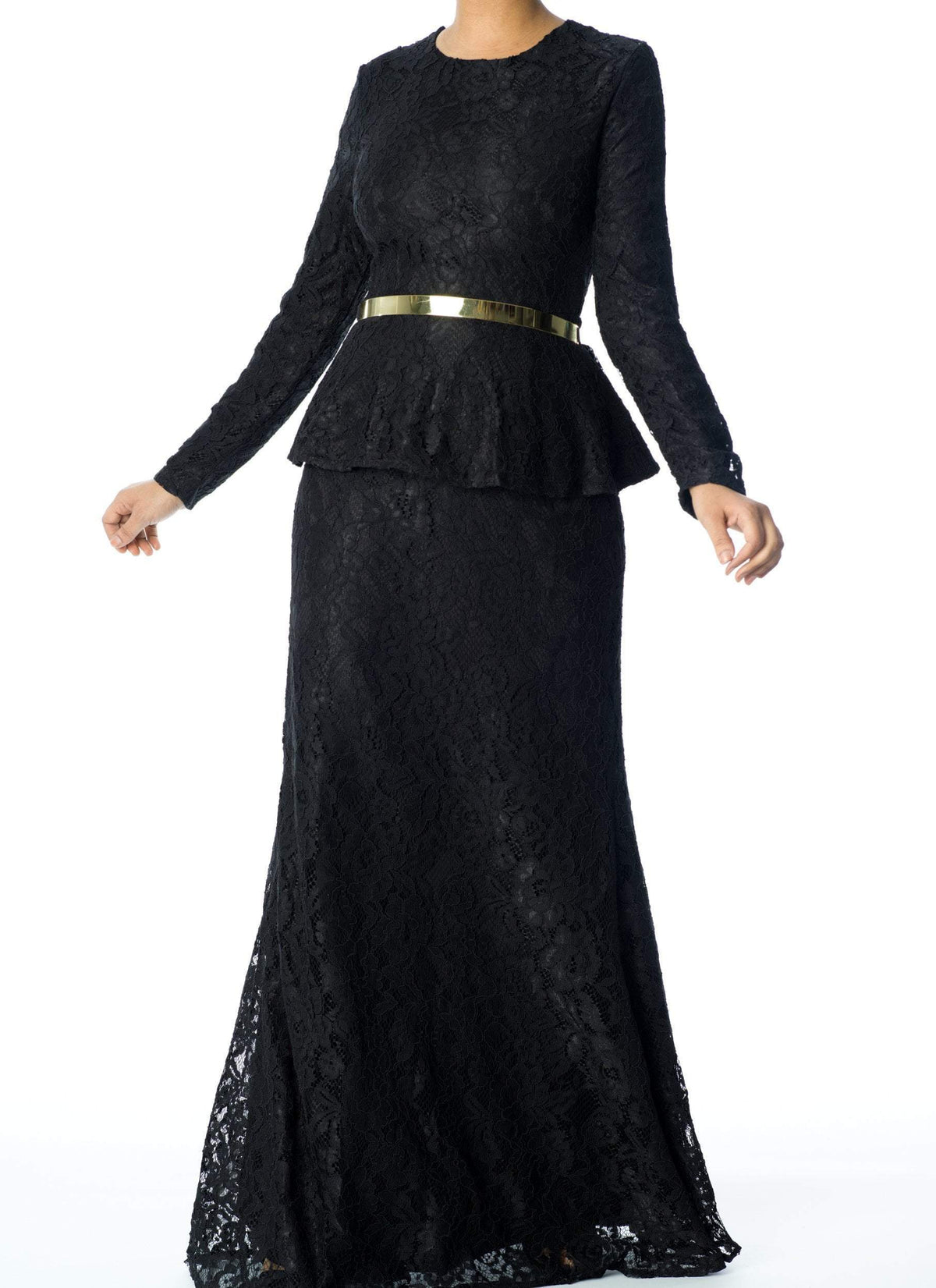 Elegant Lace peplum Dress Kabayare
