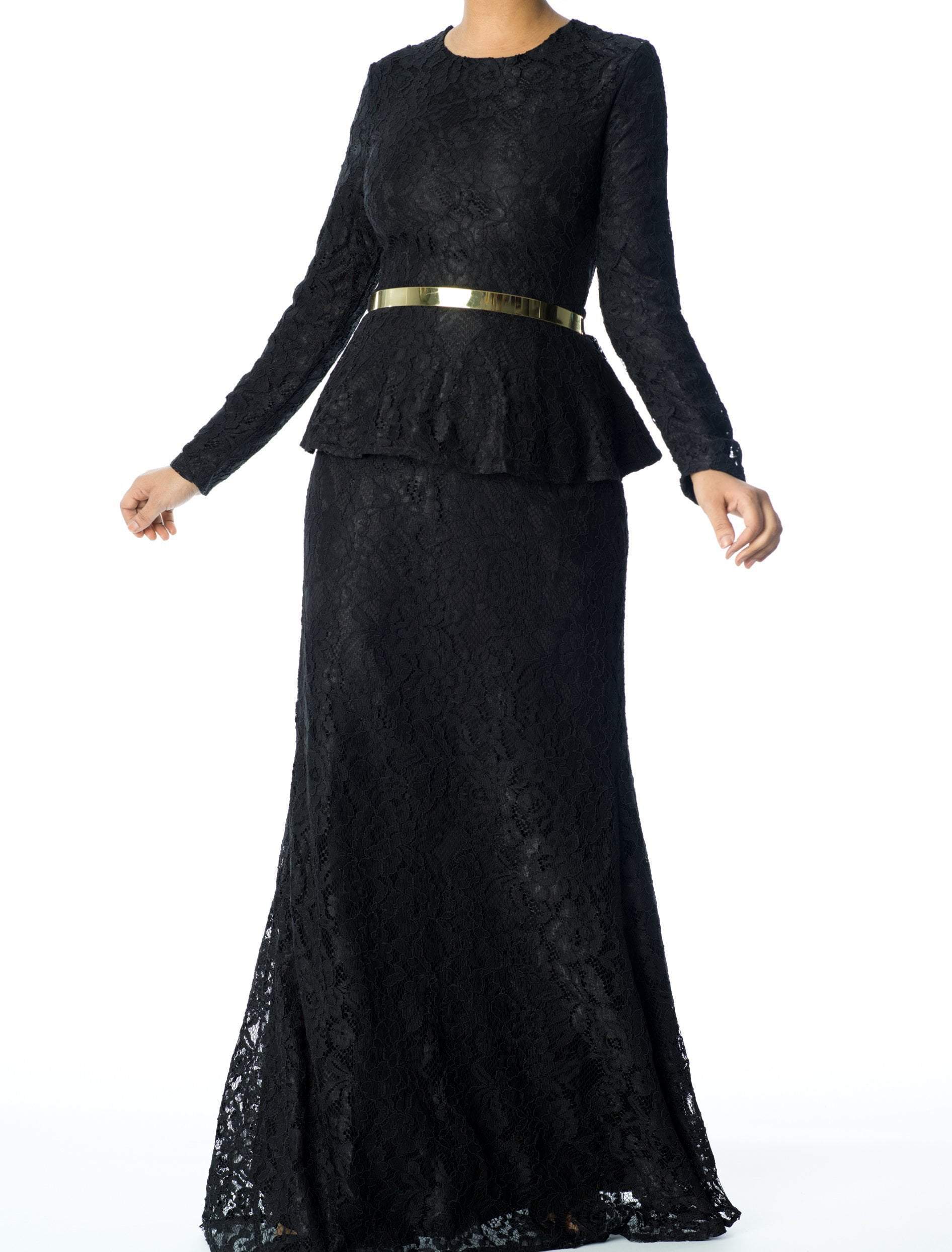 Elegant Lace peplum Dress Kabayare