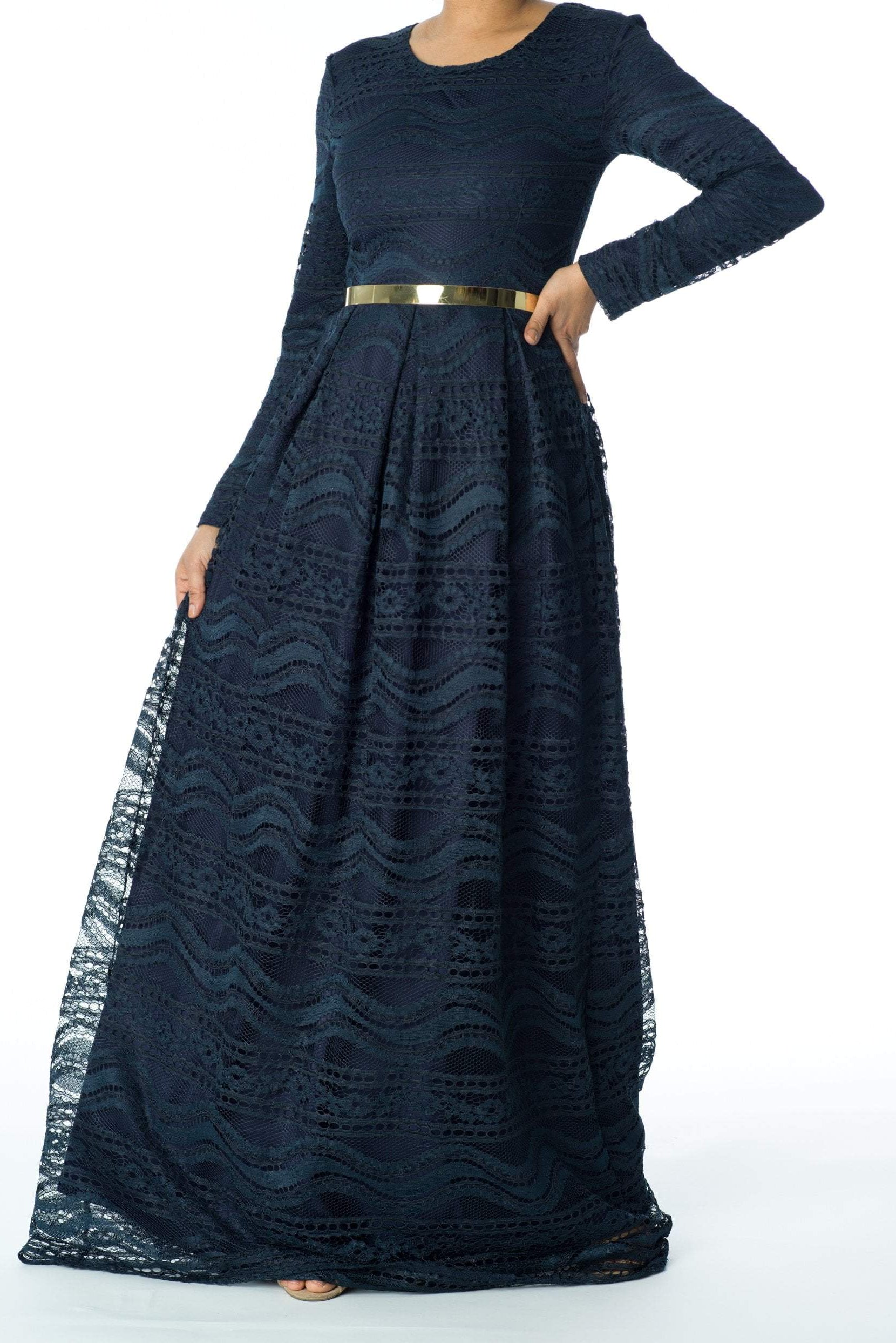 Ethereal Flare Lace Maxi Dress Kabayare