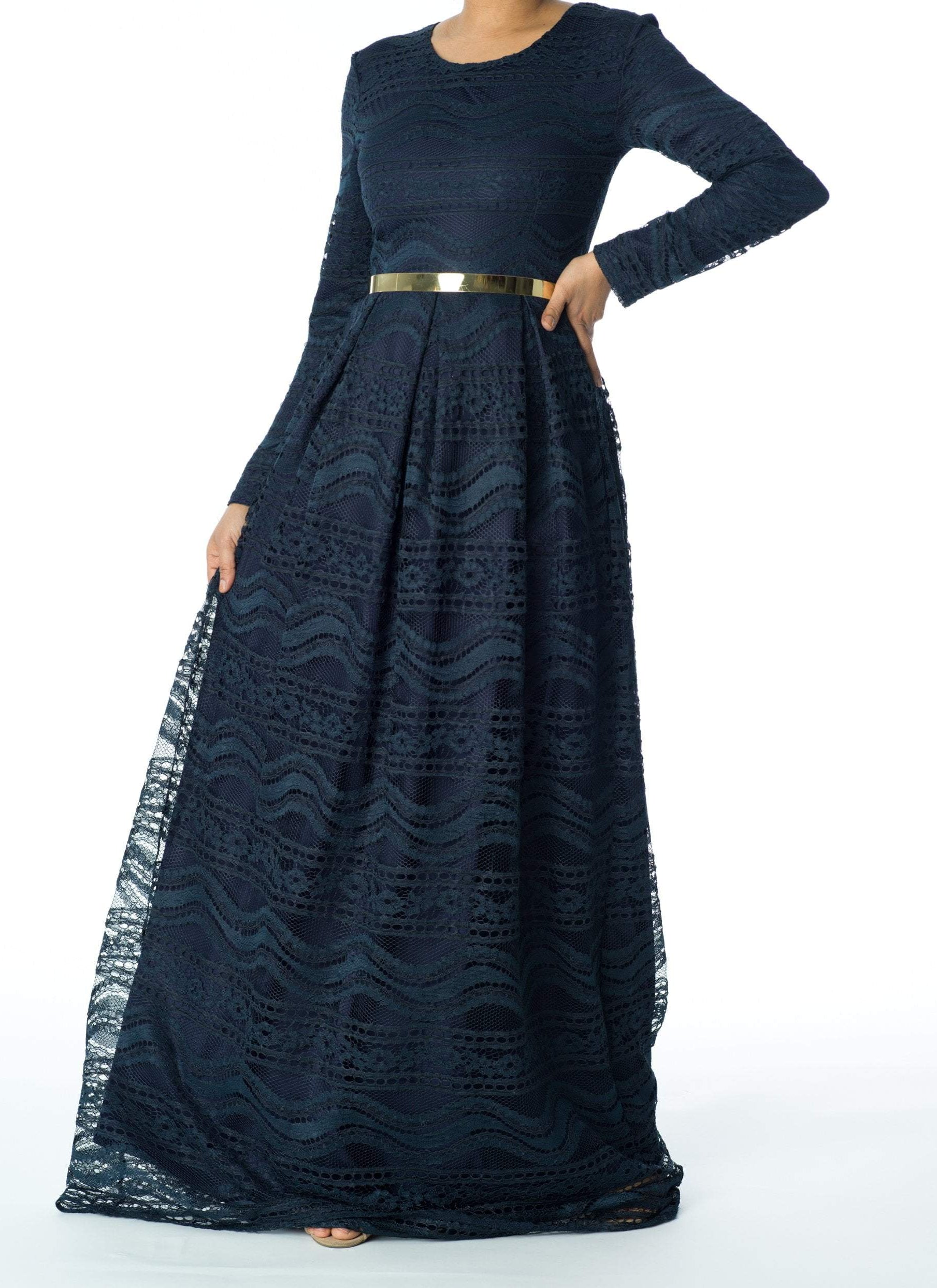 Ethereal Flare Lace Maxi Dress Kabayare