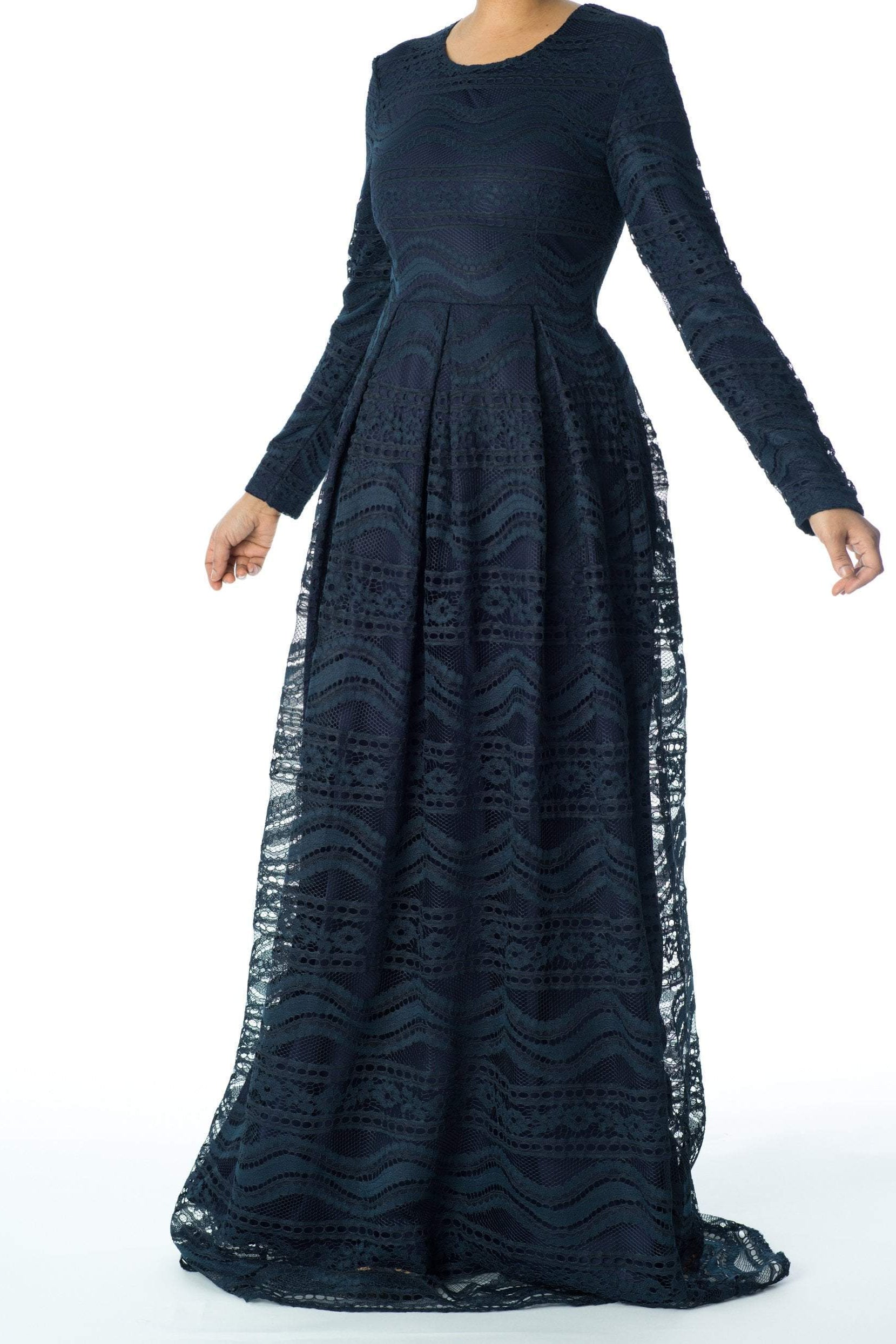 Ethereal Flare Lace Maxi Dress Kabayare