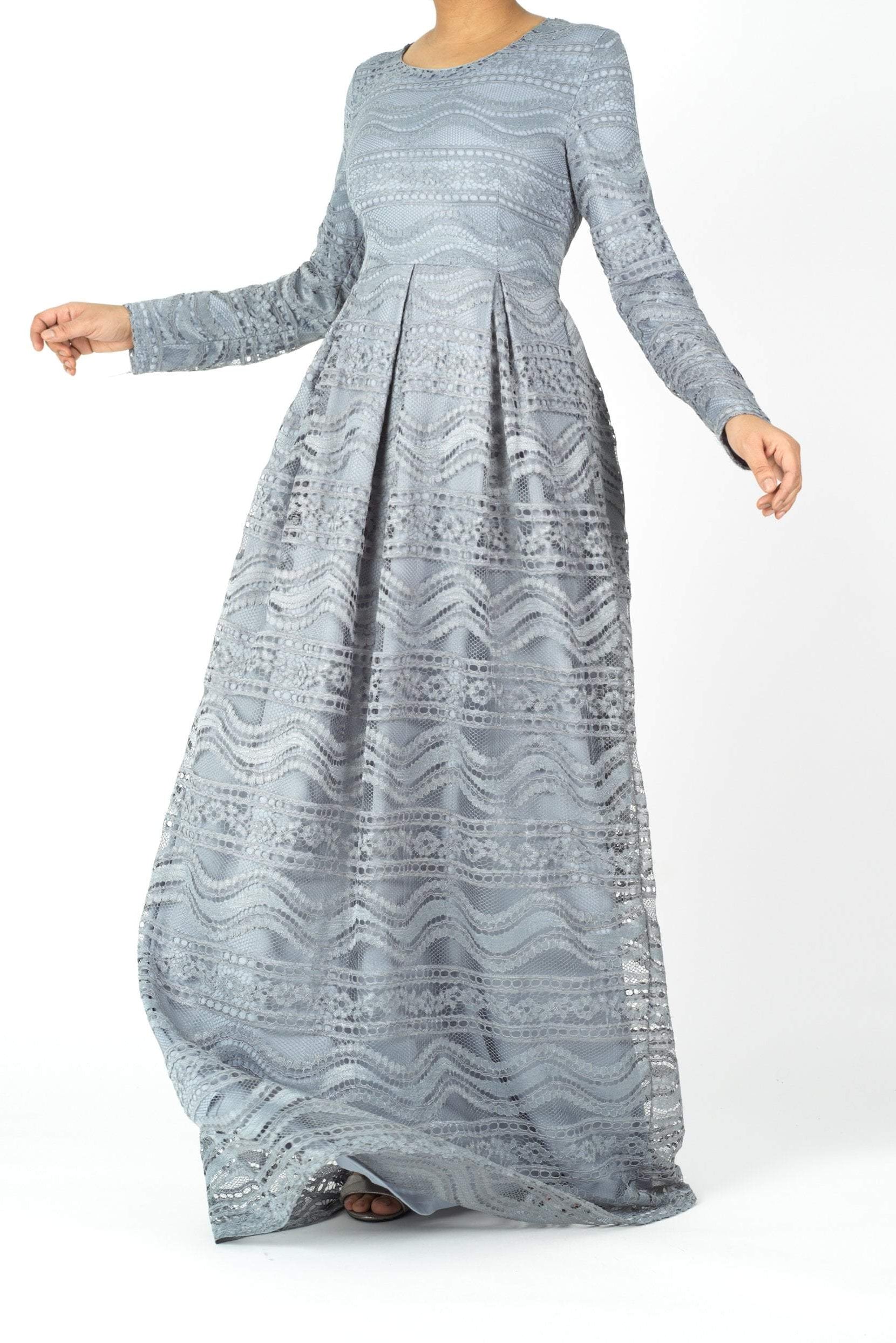 Ethereal Flare Lace Maxi Dress - Kabayare